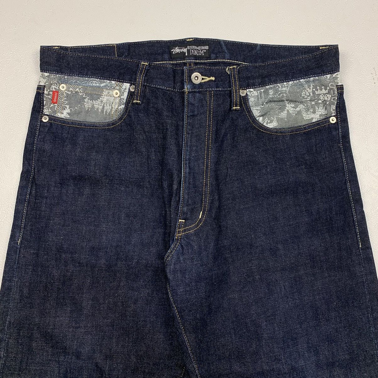 Stussy Stussy rought & rugged workgear printed denim pants Size US 34 / EU 50 - 5 Thumbnail
