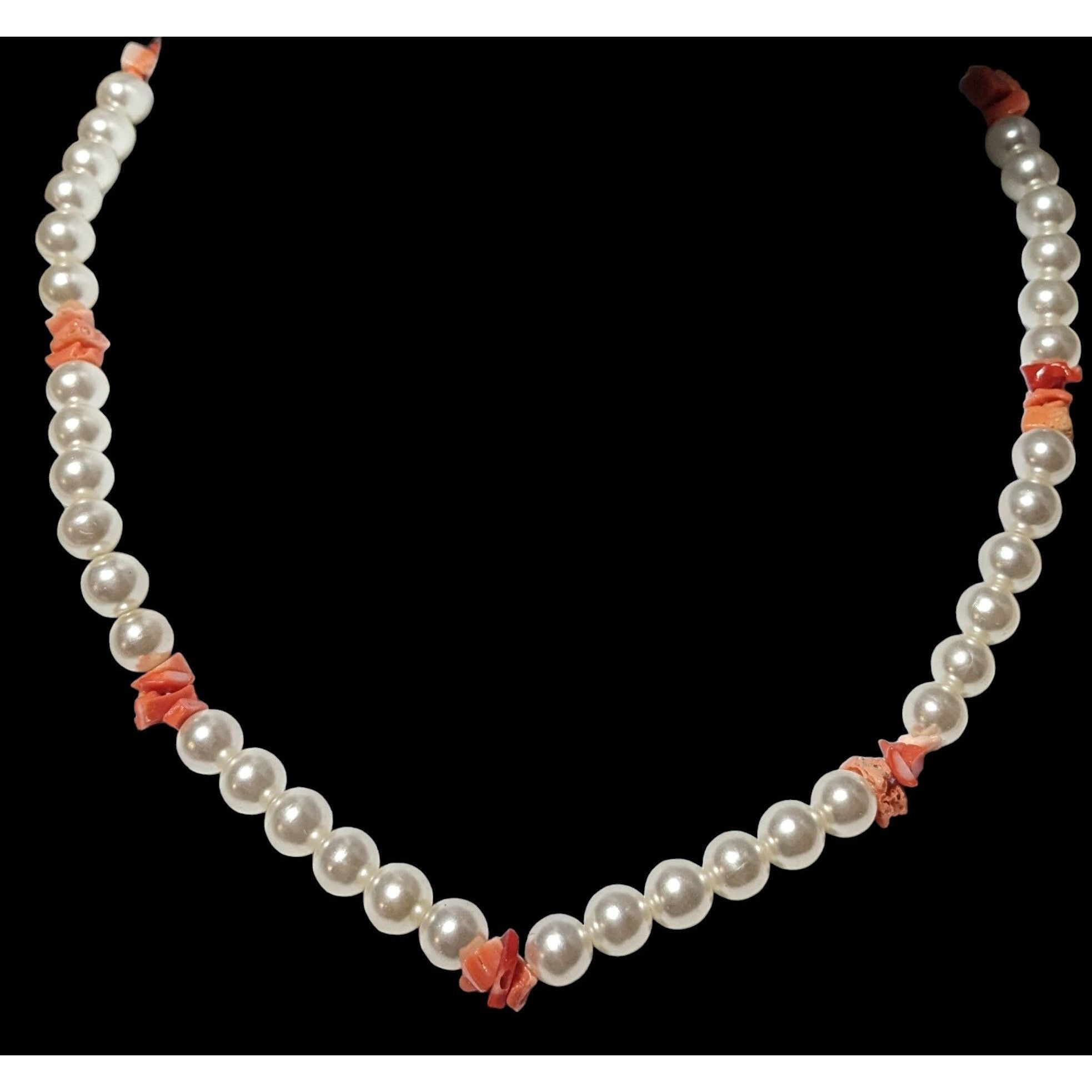 Other White Faux Pearl Beaded Coral Chip Necklace Size ONE SIZE - 1 Thumbnail