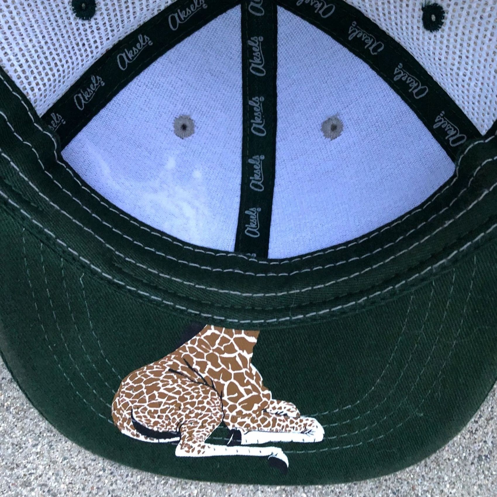Vintage AKSELS Trucker Hat One Size Green Wool Blend Giraffe Snapback Cap Men's Size ONE SIZE - 5 Thumbnail