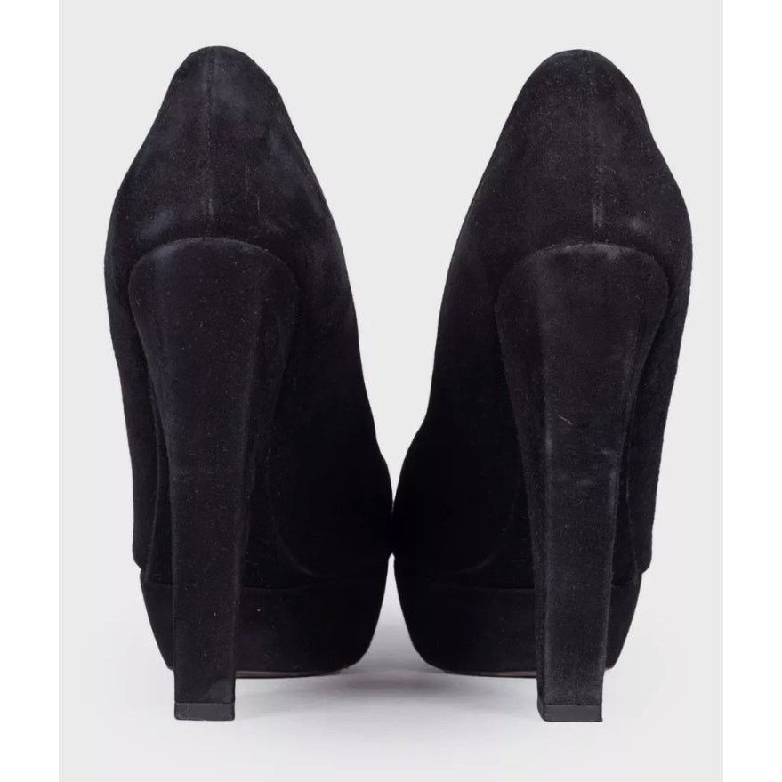 Dior Christian Dior Black Suede Open Toe Pumps Sz.39.5 Size US 8.5 / IT 38.5 - 5 Thumbnail