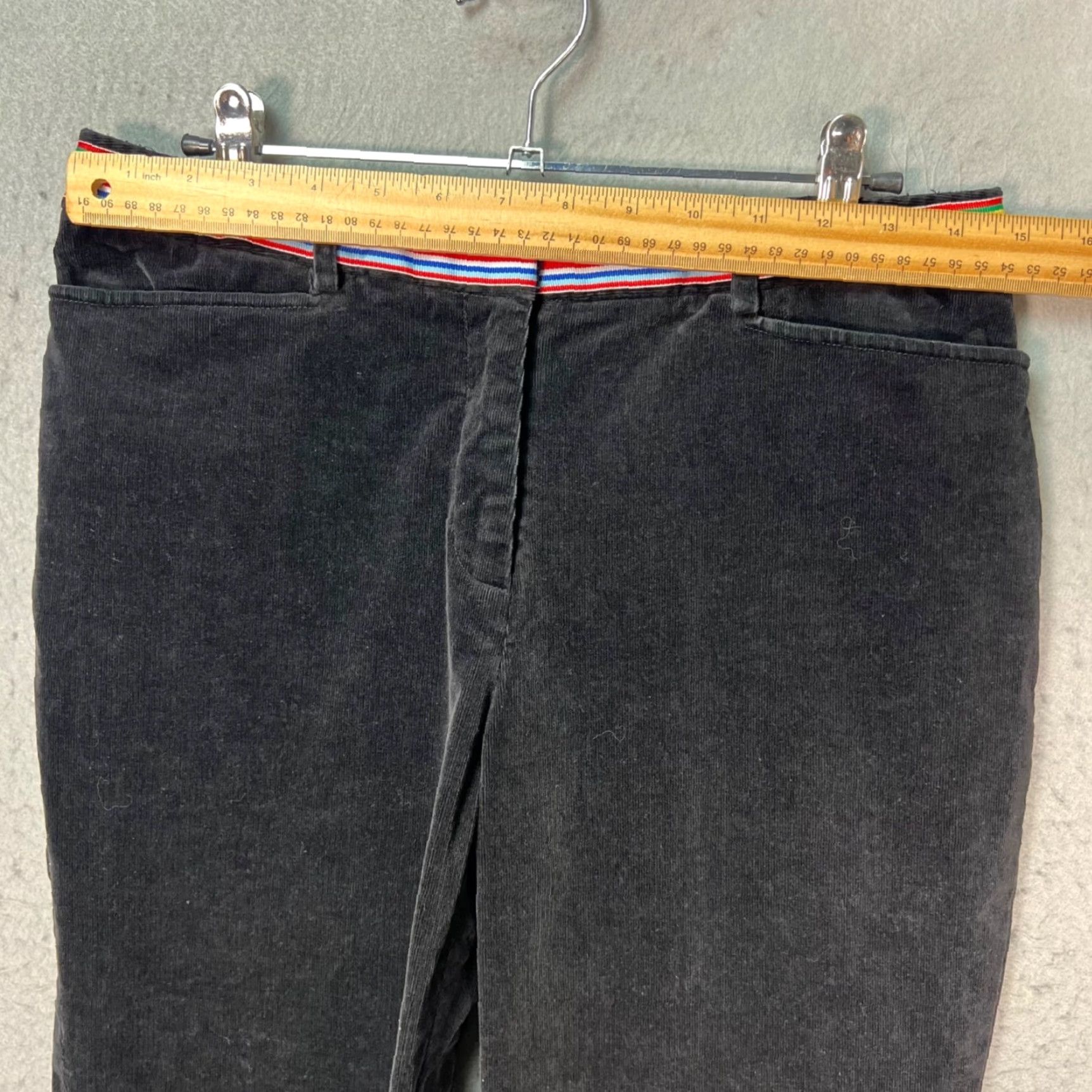 Lilly Pulitzer Lilly Pulitzer Womens Pants Black Corduroy w/ Rainbow Waistband Size 6 Dress/Flat Front Straight Inseam 26in Size 28" / US 6 / IT 42 - 5 Thumbnail
