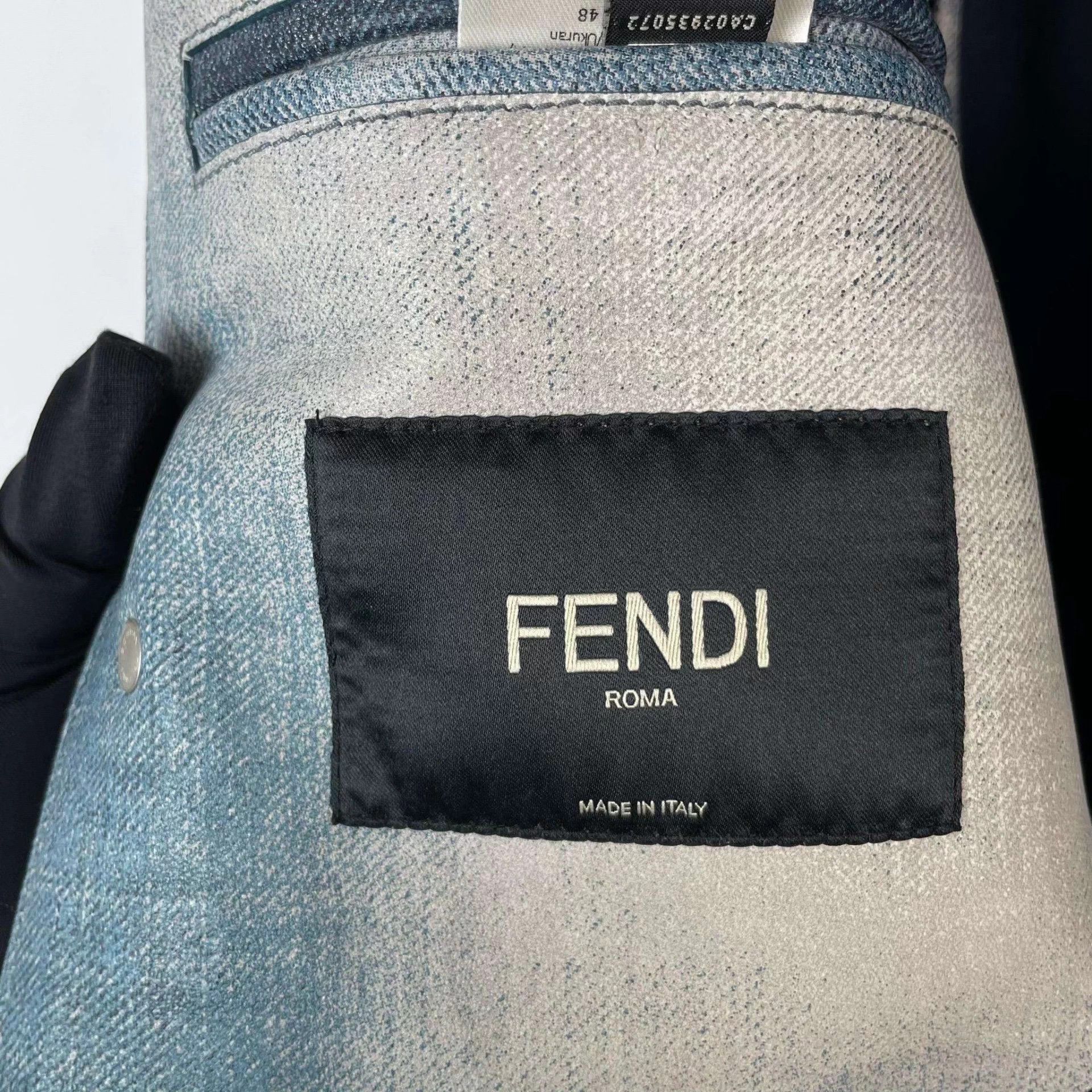 Fendi FENDI leather denim blue jacket 175 Size US M / EU 48-50 / 2 - 3 Thumbnail