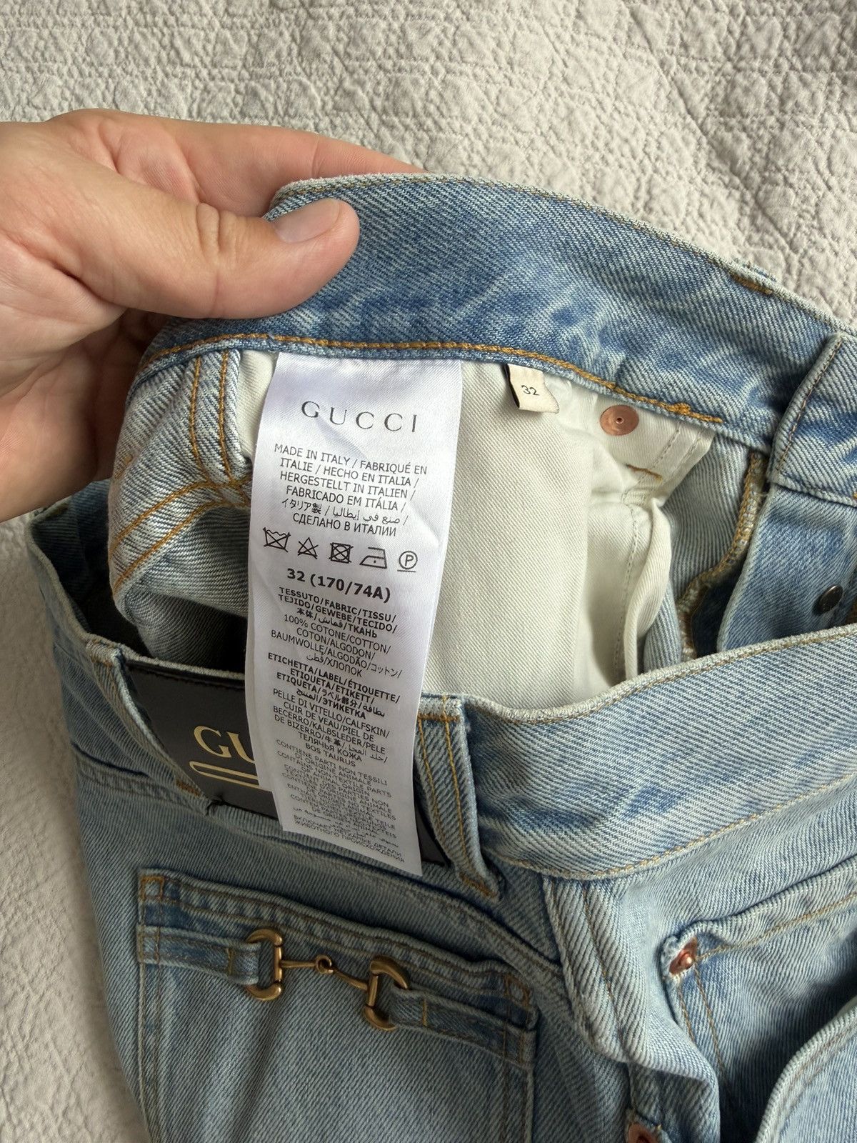 Gucci GUCCI - slim fit Horsebit-Detailed Jeans - Blue Size US 32 / EU 48 - 4 Thumbnail