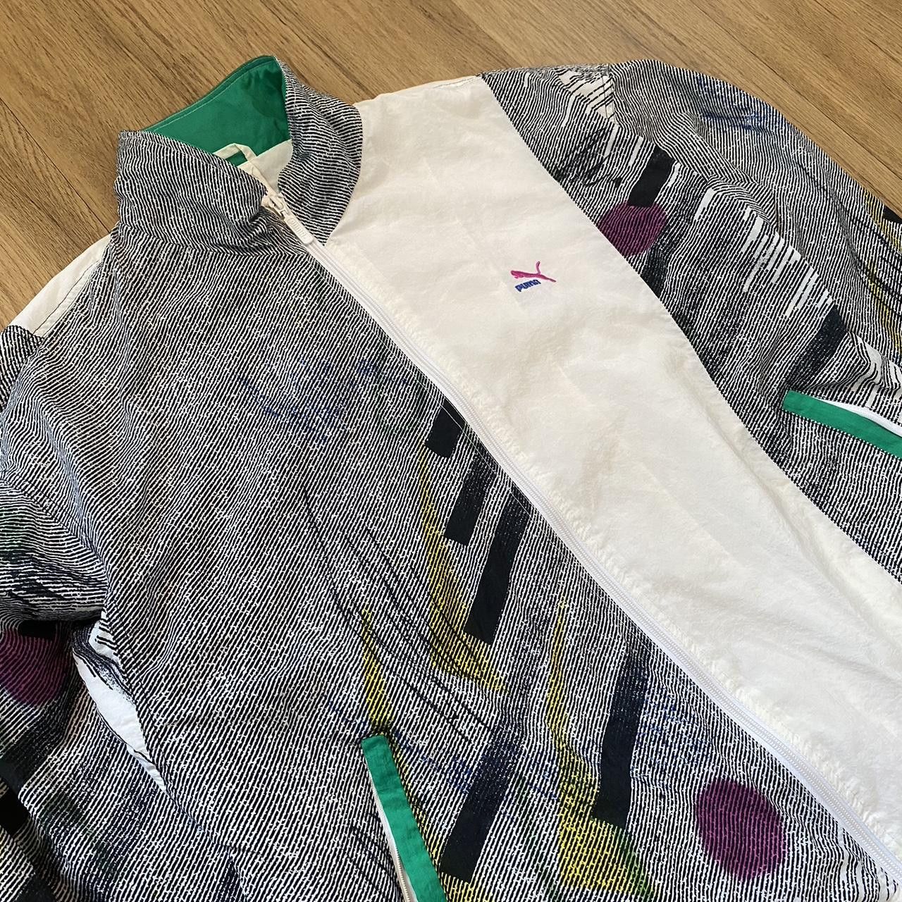 Puma 80s Puma windbreaker jacket in white and purple Size US L / EU 52-54 / 3 - 2 Thumbnail