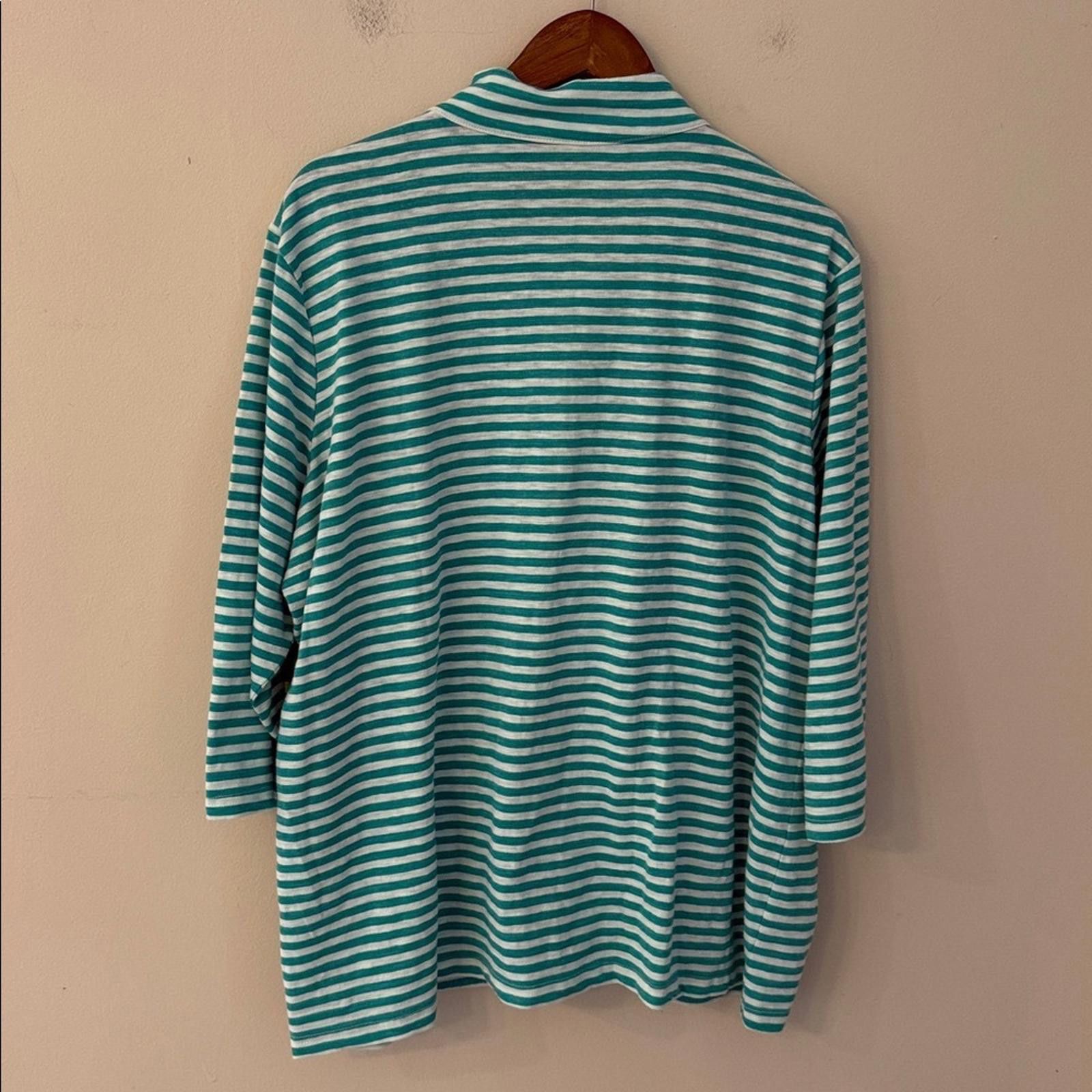 Other Sportelle Congo Green Striped Sweatshirt Jacket Plus Size 2X Size XXL / US 16-18 / IT 52-54 - 3 Thumbnail