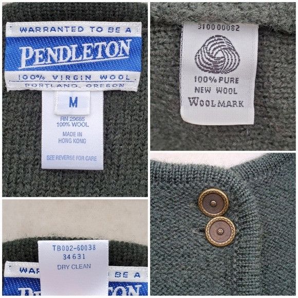Pendleton × Vintage Vintage 90s y2k Pendleton Olive OD Green Wool Brass Button C Size M / US 6-8 / IT 42-44 - 4 Thumbnail