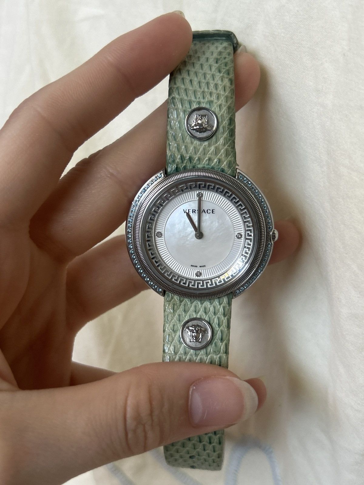 Versace Versace Lizard Leather Mother of Pearl watch Size ONE SIZE - 6 Thumbnail
