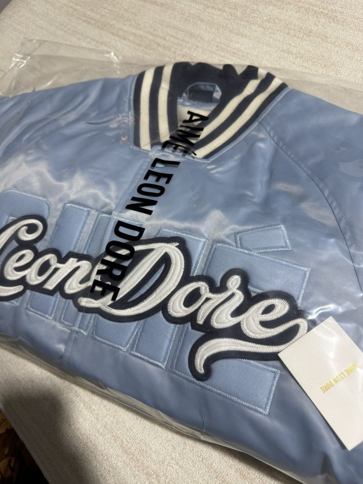 Aime Leon Dore Overly logo satin varsity jacket Size US L / EU 52-54 / 3 - 4 Thumbnail