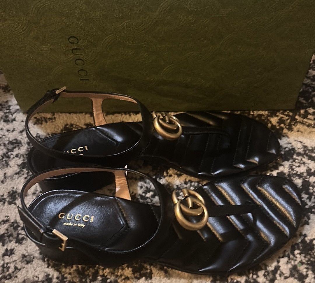 Gucci Gucci Double G Thong Sandal Nappa Black size 39 Size US 9 / IT 39 - 4 Thumbnail