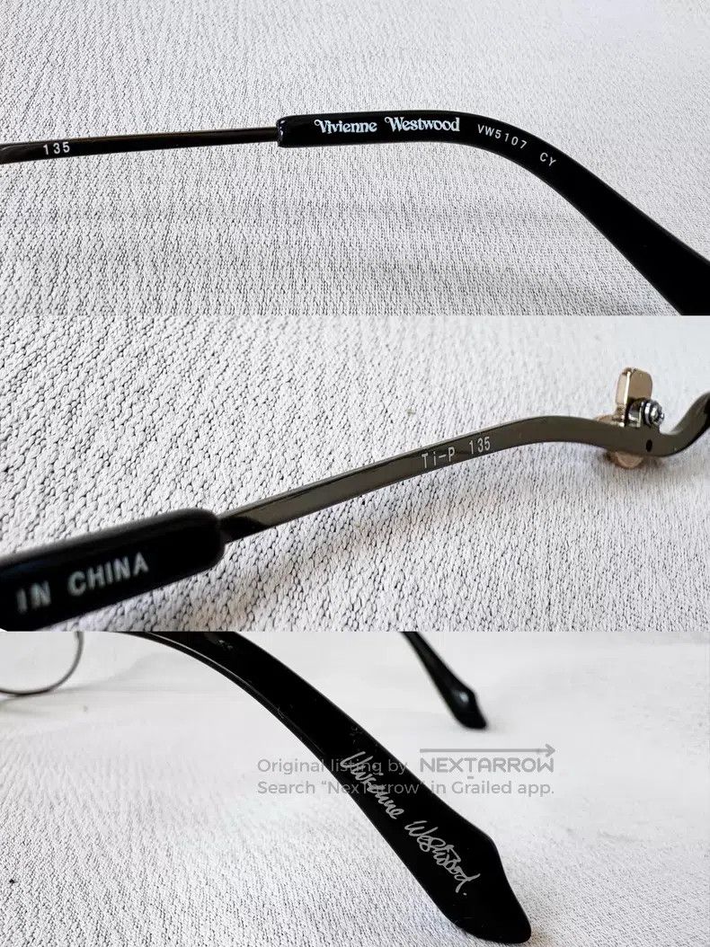 Vivienne Westwood Vivienne Westwood Black Saturn semi-frame glasses Size ONE SIZE - 5 Thumbnail