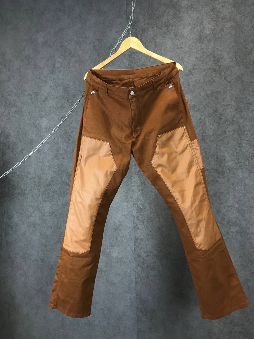 image of Flaneur Homme Y2K Avant Garde Double Knee Pants in Brown, Men's (Size 32)