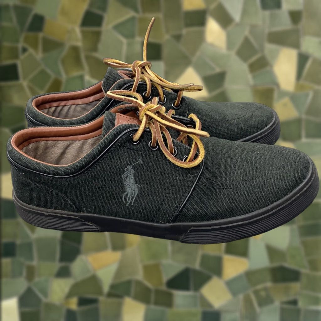 Polo Ralph Lauren Polo Ralph Lauren Faxon Low Shoes Mens 8D Black Canvas Leather Trim Lace Up Polo Ralph Lauren Faxon Low Black Lace Up Mens 8D Shoes Size US M / EU 48-50 / 2 - 1 Thumbnail