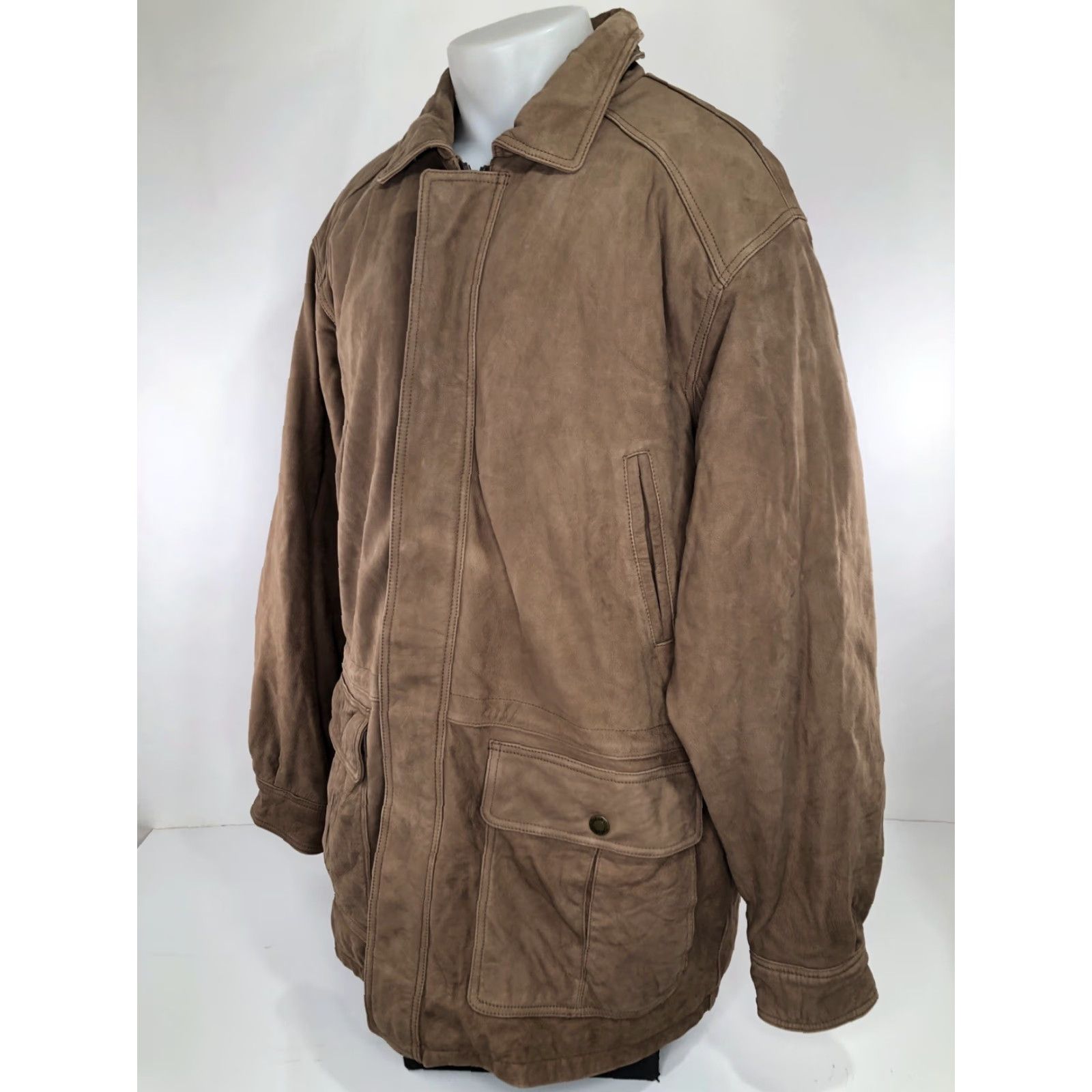 Vintage CABELA'S Outfitter Series LEATHER Ranch Jacket XL TALL Lined Thinsulate Brown Men Size US XL / EU 56 / 4 - 2 Thumbnail