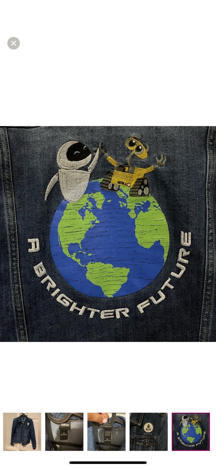 Disney Disney Pixar WALL-E Womens Recycled Embroidered Denim Jacket Size S / US 4 / IT 40 - 10 Thumbnail