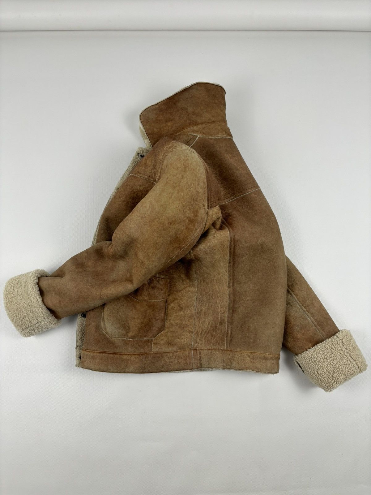 Miu Miu PRADA Sheepskin Dyed Fur Leather Coat Aviator Jacket Bomber Size M / US 6-8 / IT 42-44 - 3 Thumbnail