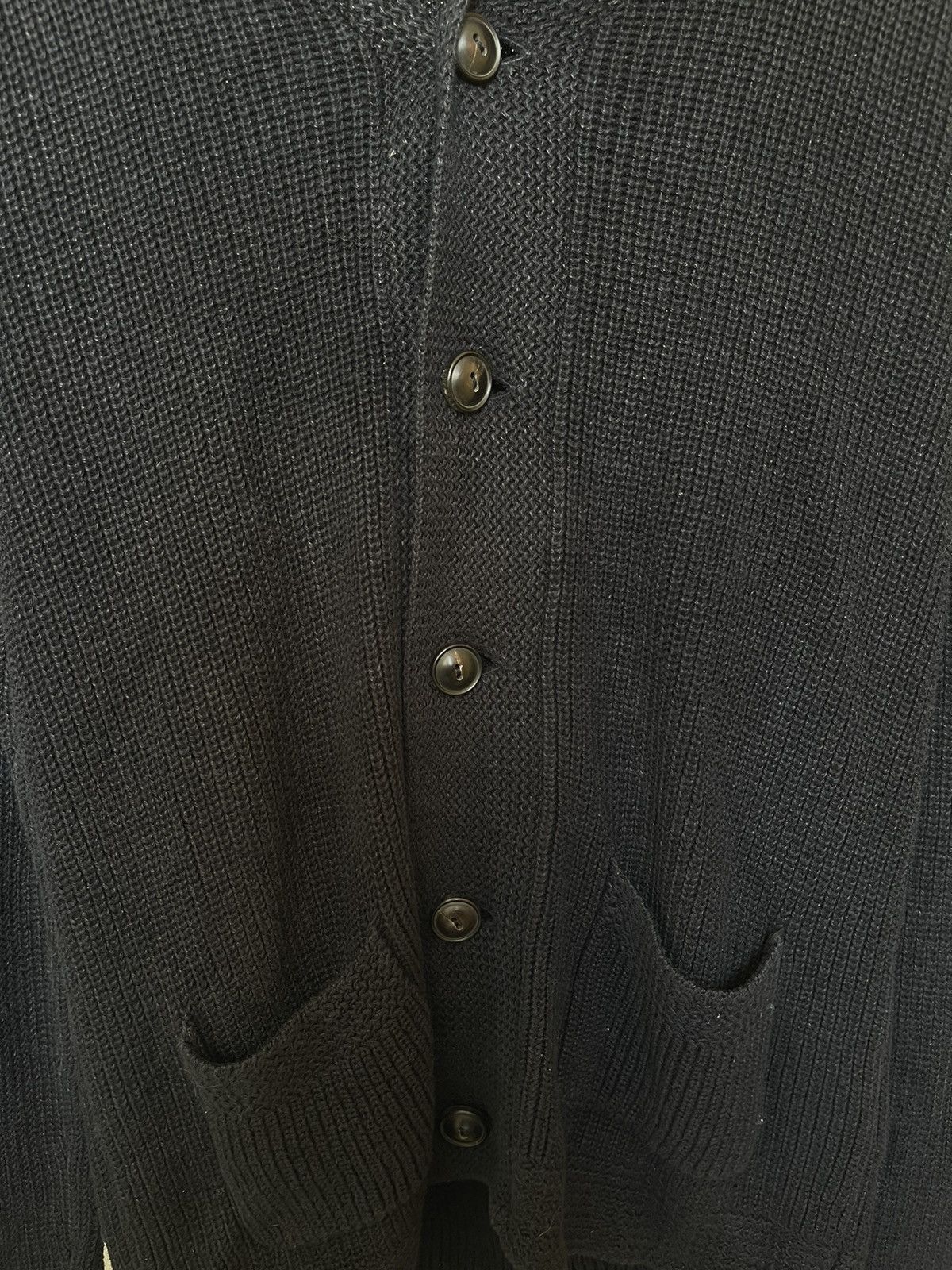 RRL Ralph Lauren RRL Ralph Lauren Black Shawl Collar Ribbed Knit Cardigan Size US S / EU 44-46 / 1 - 3 Thumbnail