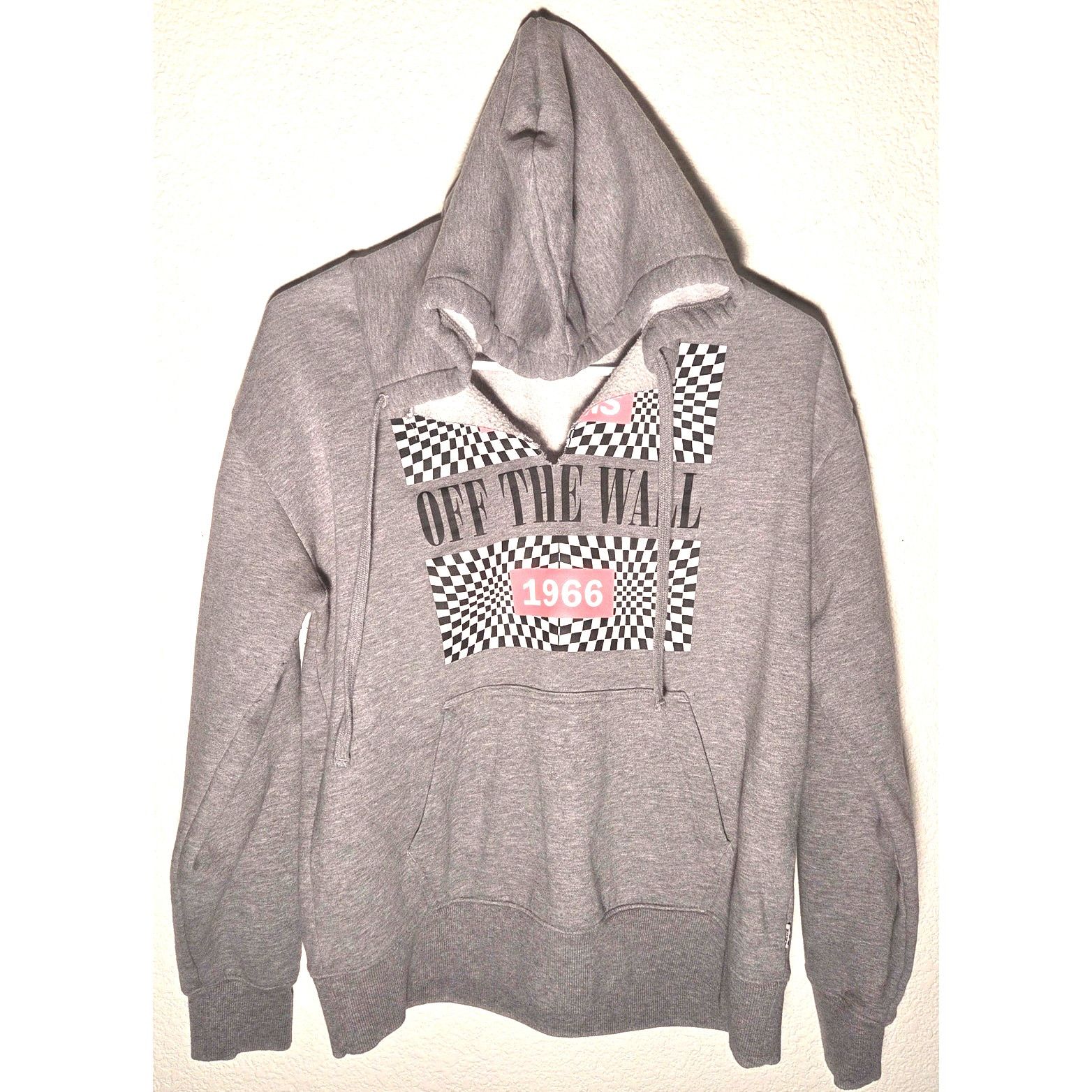 Vans Vans Off The Wall Grey V Neck Women's Hoodie - Small Size S / US 4 / IT 40 - 1 Thumbnail