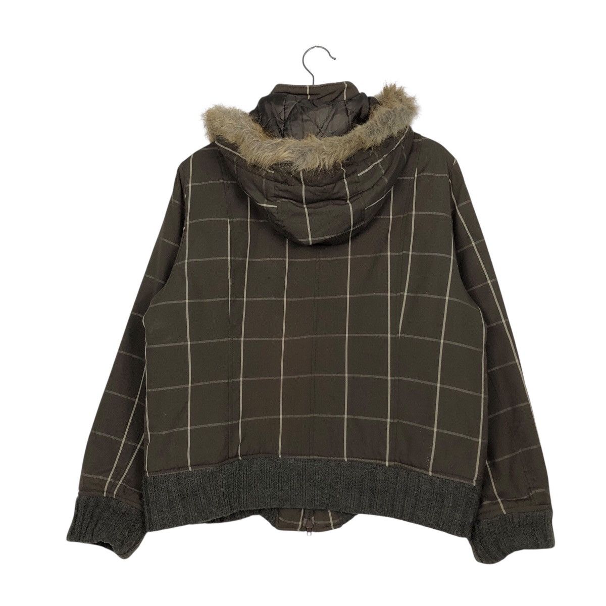 Japanese Brand Vintage Sky Bomber Faux Fur Trim Military Grid Jacket Size US L / EU 52-54 / 3 - 9 Thumbnail