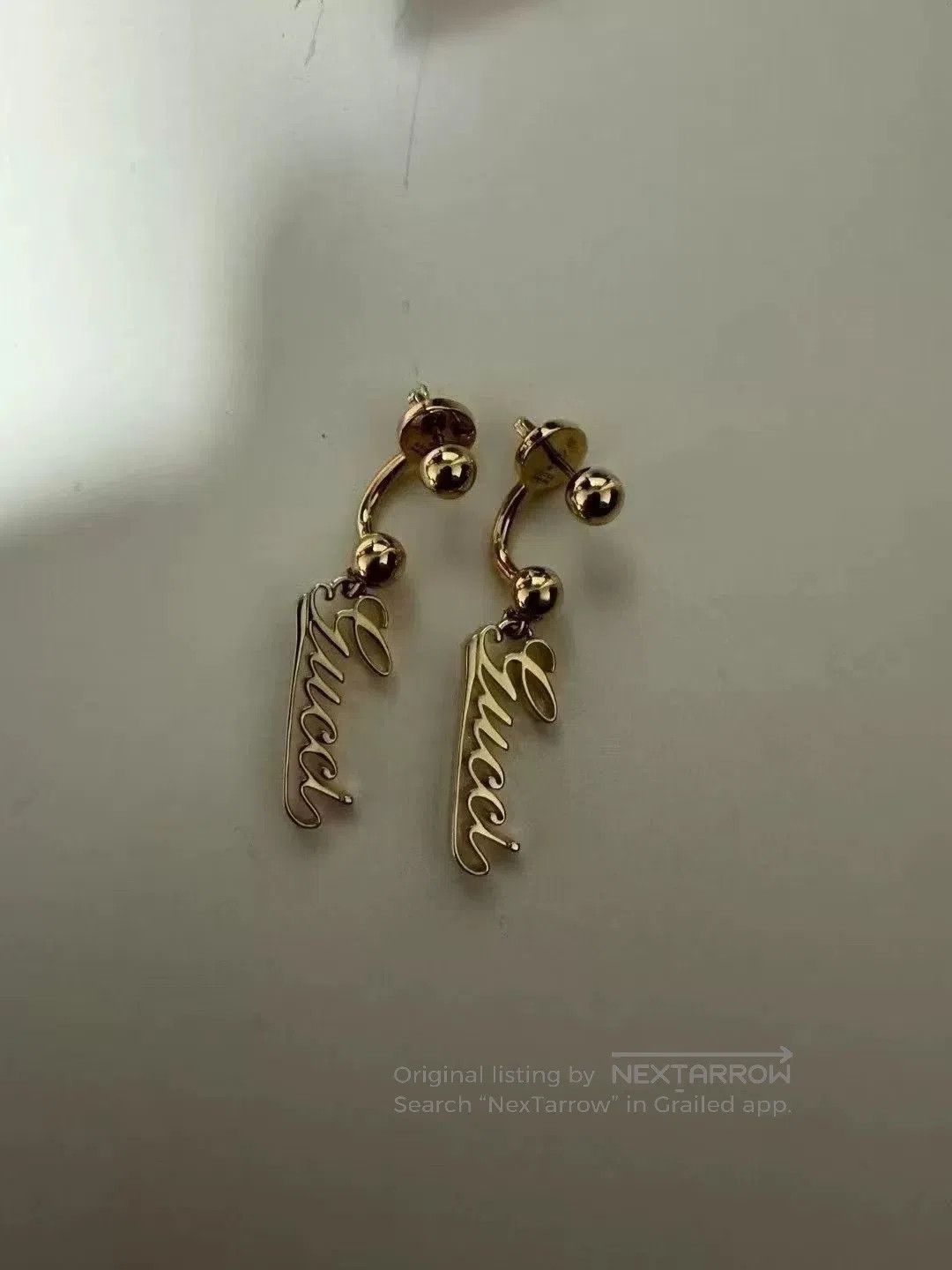 Japanese Brand Gucci Baule Logo Metal Earrings. Size ONE SIZE - 1 Thumbnail