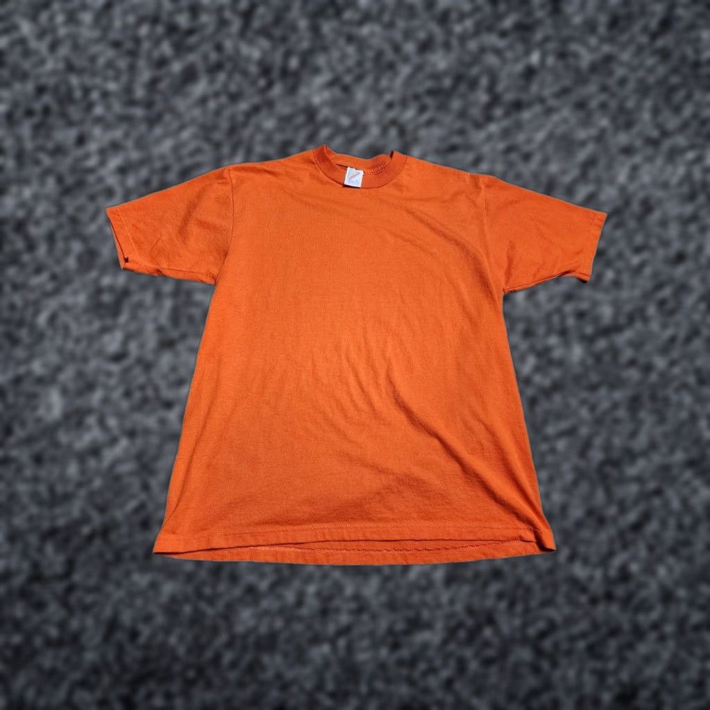 Jerzees VINTAGE Jerzees Men’s L 90s Crewneck T-Shirt Cotton Blend Orange Short Sleeve Basic Tee USA Size US L / EU 52-54 / 3 - 1 Thumbnail
