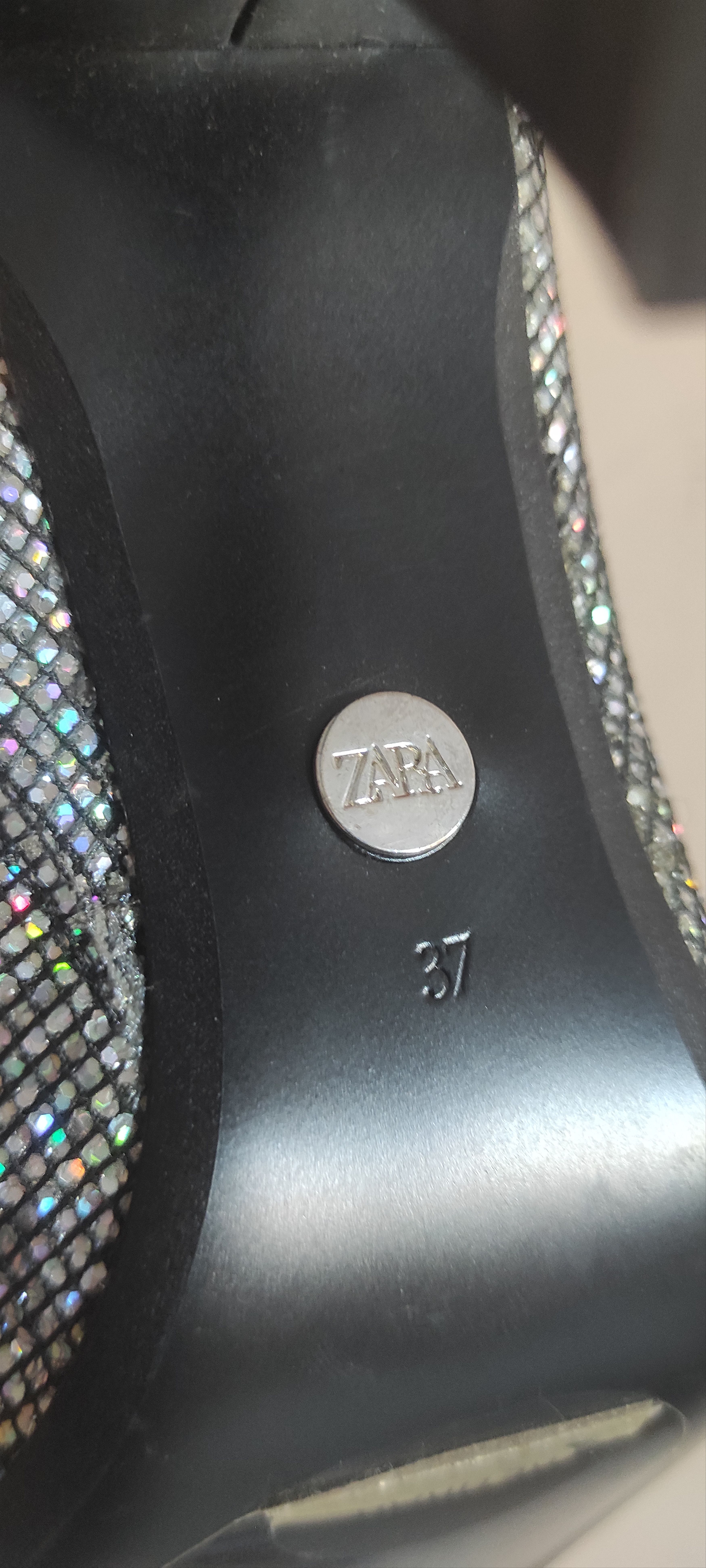 Zara Zara Glitter Heels Silver Ankle Metallic Sparkly Booties Size US 6.5 / IT 36.5 - 21 Thumbnail