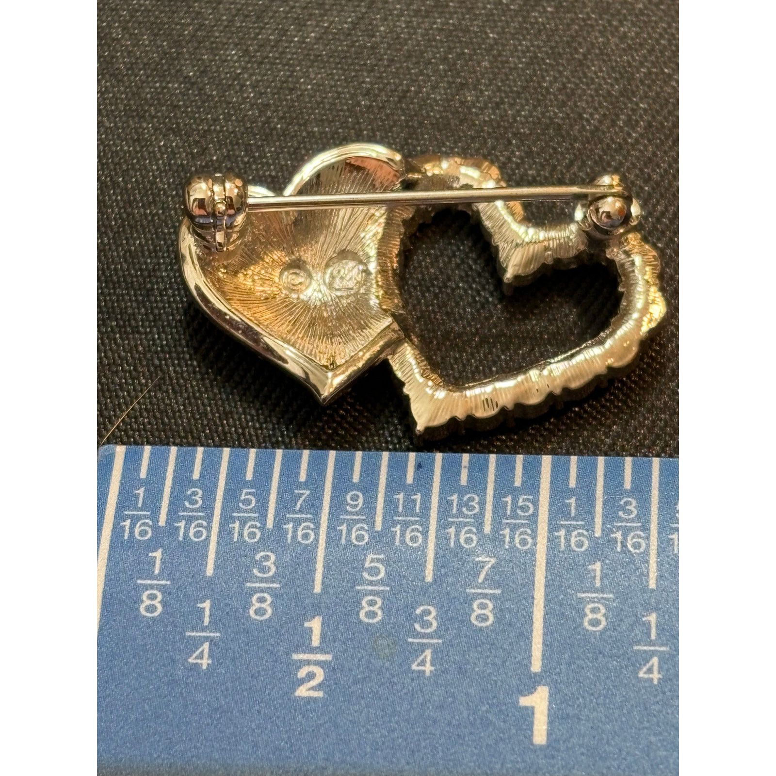 Swarovski Swarovski Double Heart Crystal Brooch Silver Tone Size ONE SIZE - 4 Thumbnail
