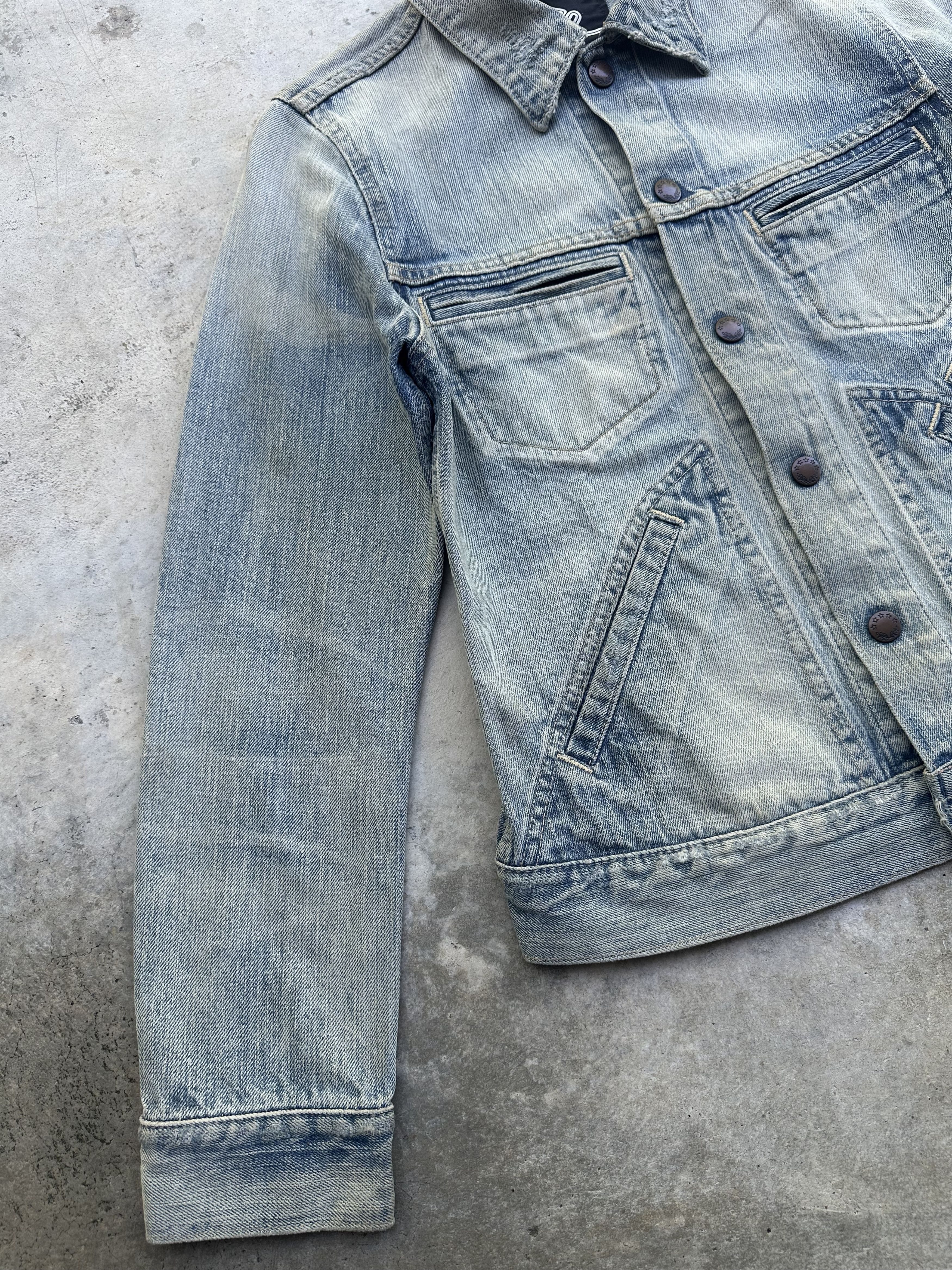 If Six Was Nine Vintage RNA Distressed Denim Snap Button Patina Jacket Jeans Size US M / EU 48-50 / 2 - 6 Thumbnail