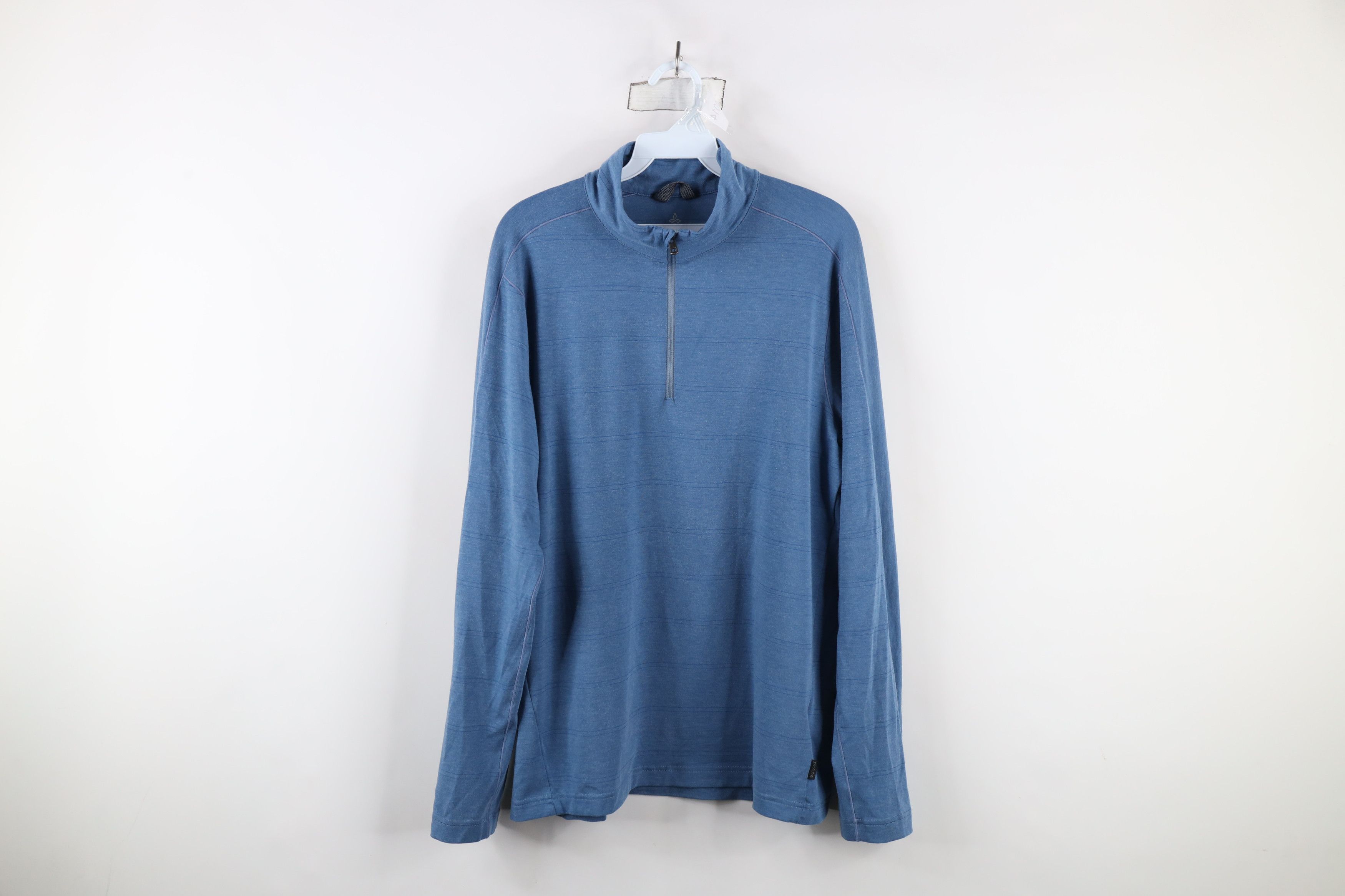 Prana × Vintage prAna Breathe Knit Half Zip Pullover Jacket Shirt Top Blue Size US M / EU 48-50 / 2 - 1 Thumbnail
