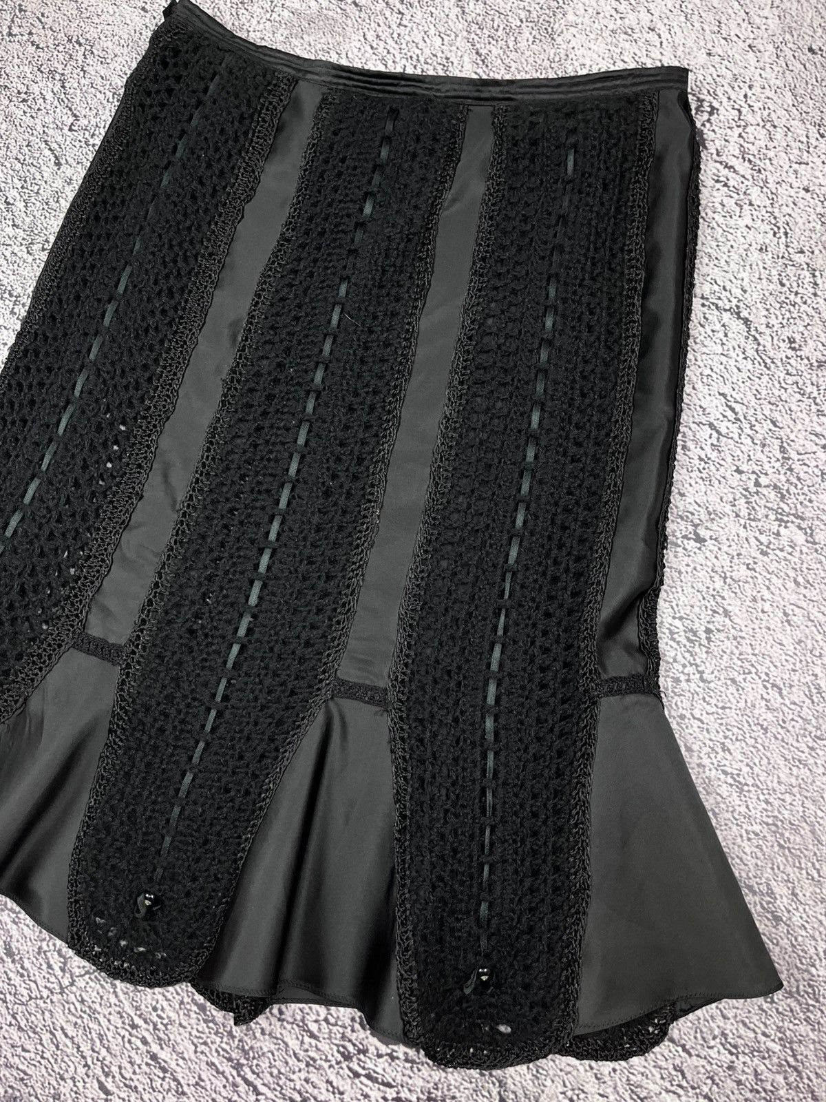 Japanese Brand Vintage Gothic Handmade Maxi Skirt knit web mesh Size 32" / US 10 / IT 46 - 3 Thumbnail