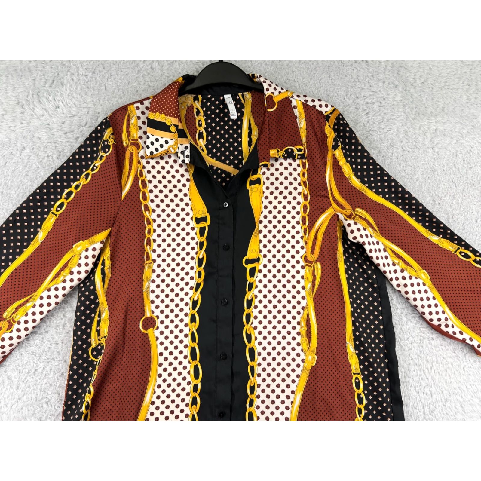 Zara Zara Shirt Womens Large Black Stripe Button-Up Collared Team Basic All Seasons Logo Ruffle 90s? Wait. Size L / US 10 / IT 46 - 4 Thumbnail