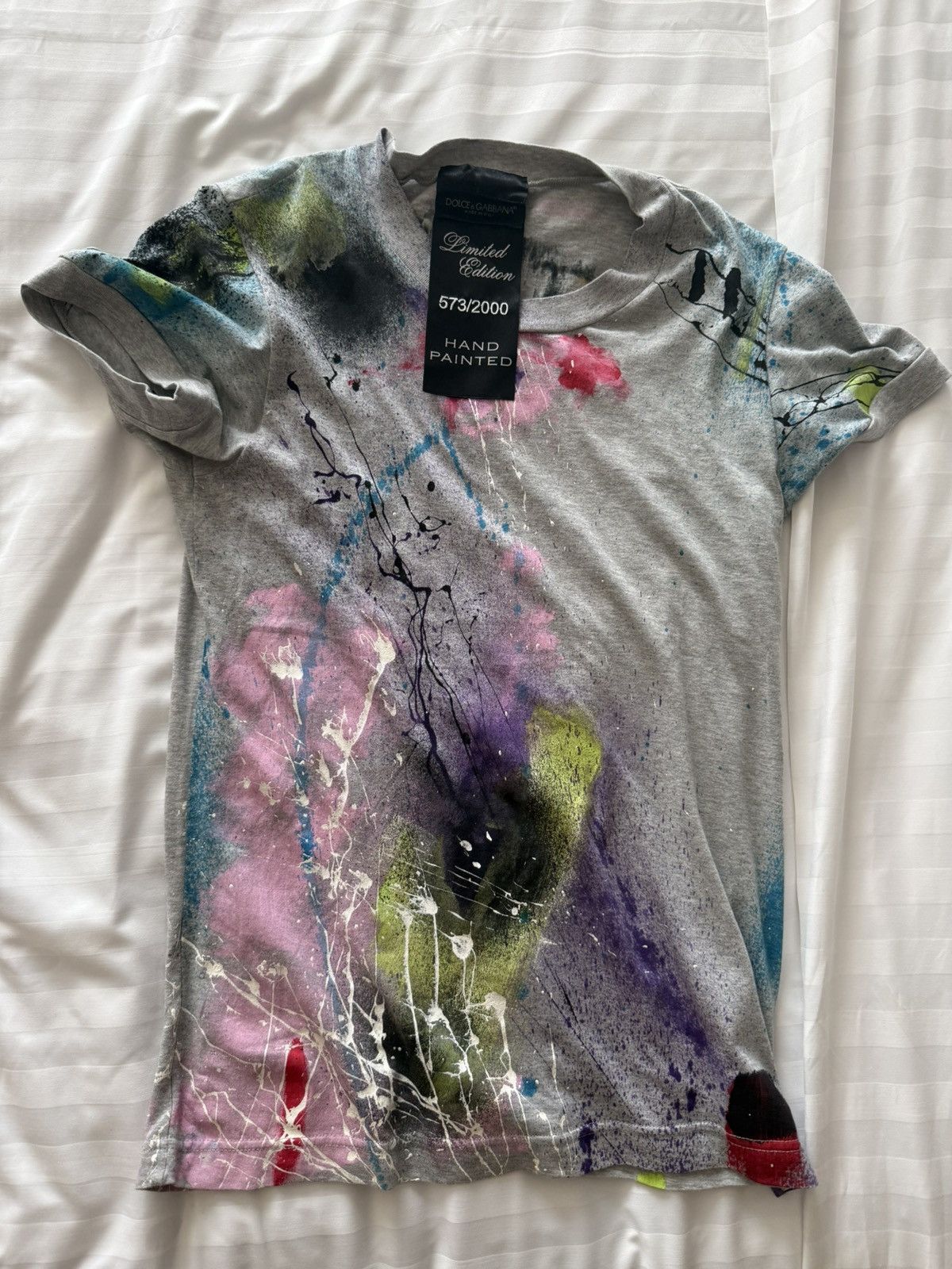 Dolce & Gabbana Dolce & Gabbana Paint Splatter Tee Size XS / US 0-2 / IT 36-38 - 1 Thumbnail