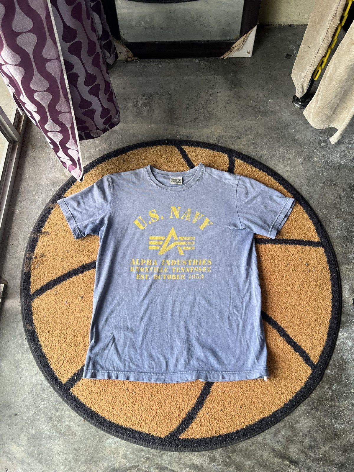 Alpha Industries 🔥Sun Faded Vintage Alpha Industries US Navy Tee Size US M / EU 48-50 / 2 - 1 Thumbnail