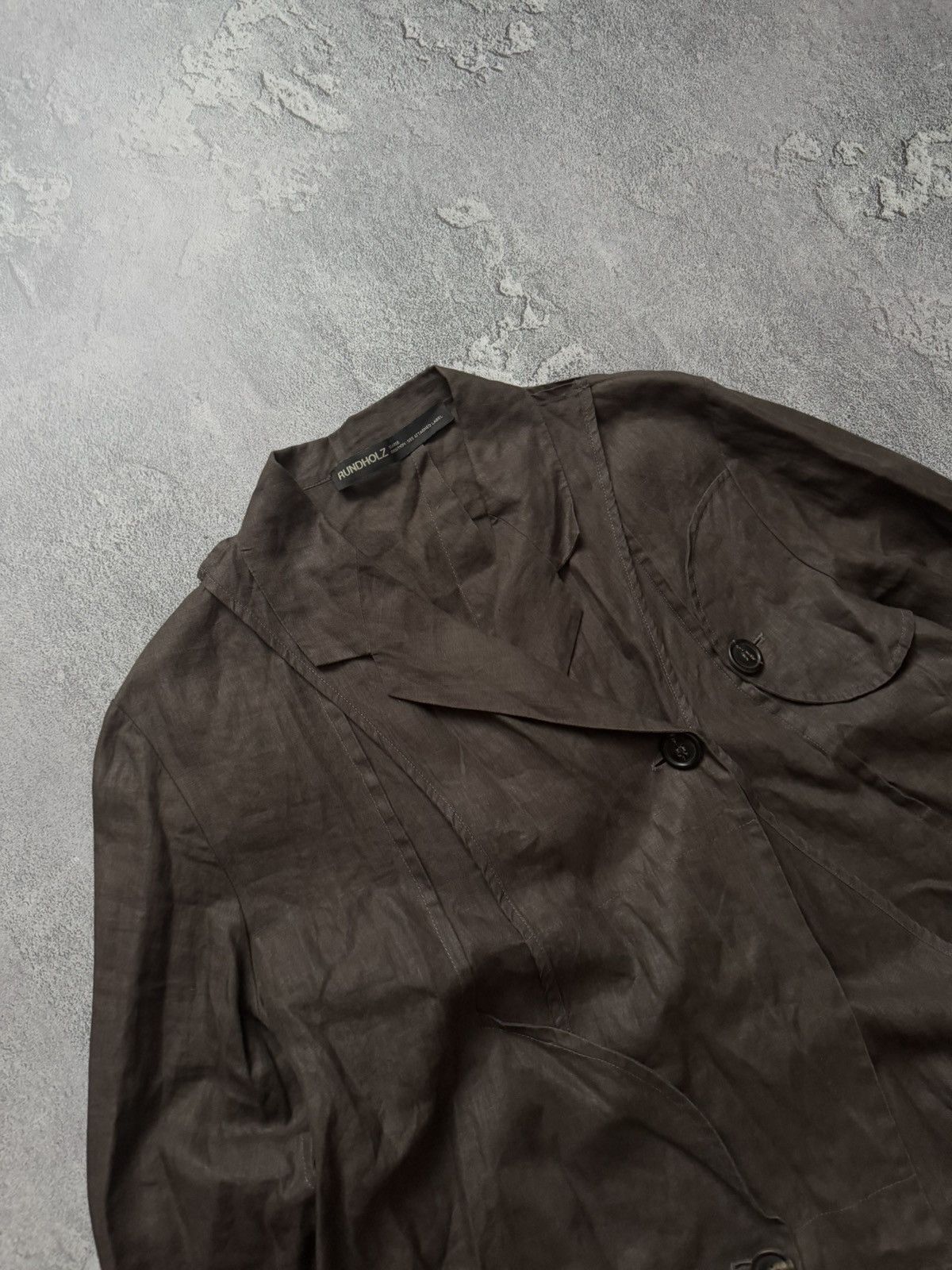 Designer × Rundholz Rundholz L Avantgarde linen blazer jacket asymmetrical relax Size L / US 10 / IT 46 - 12 Thumbnail