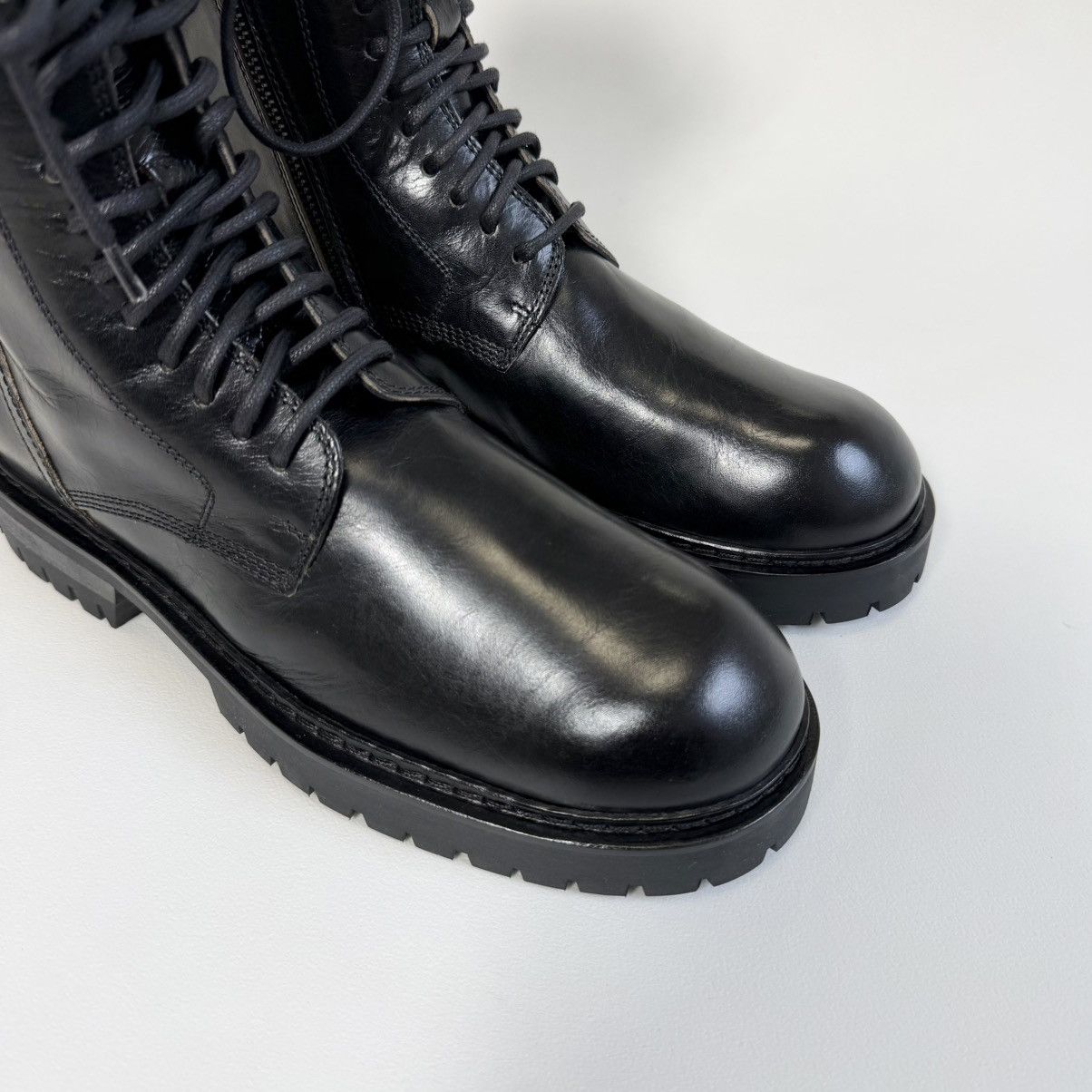 Early 2010s Black Leather Combat Boots