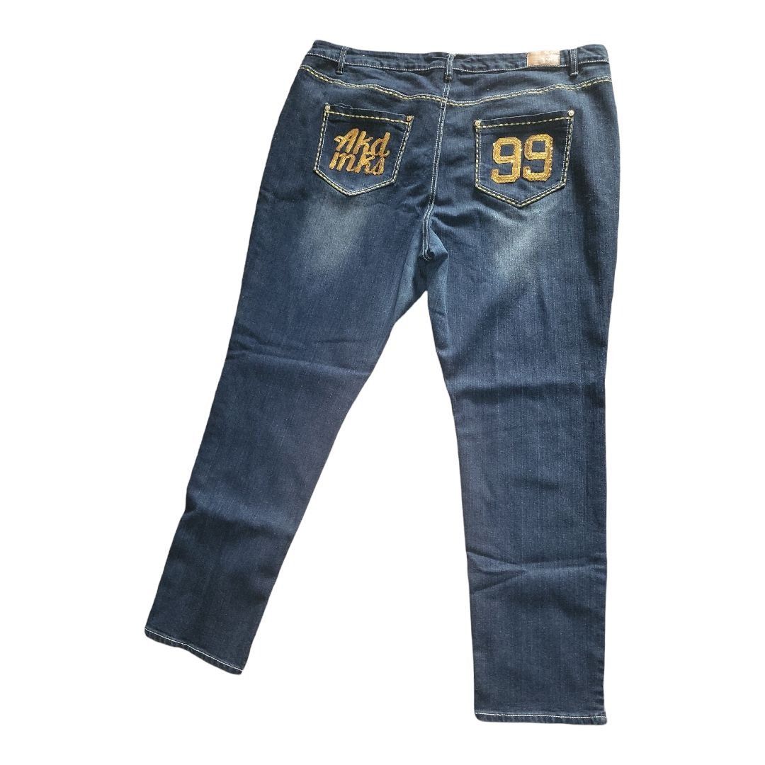 Akademiks Vintage Akademiks Jeans Women Sz 24W Embroidered Straight Le Size 42" / US 20 - 6 Thumbnail