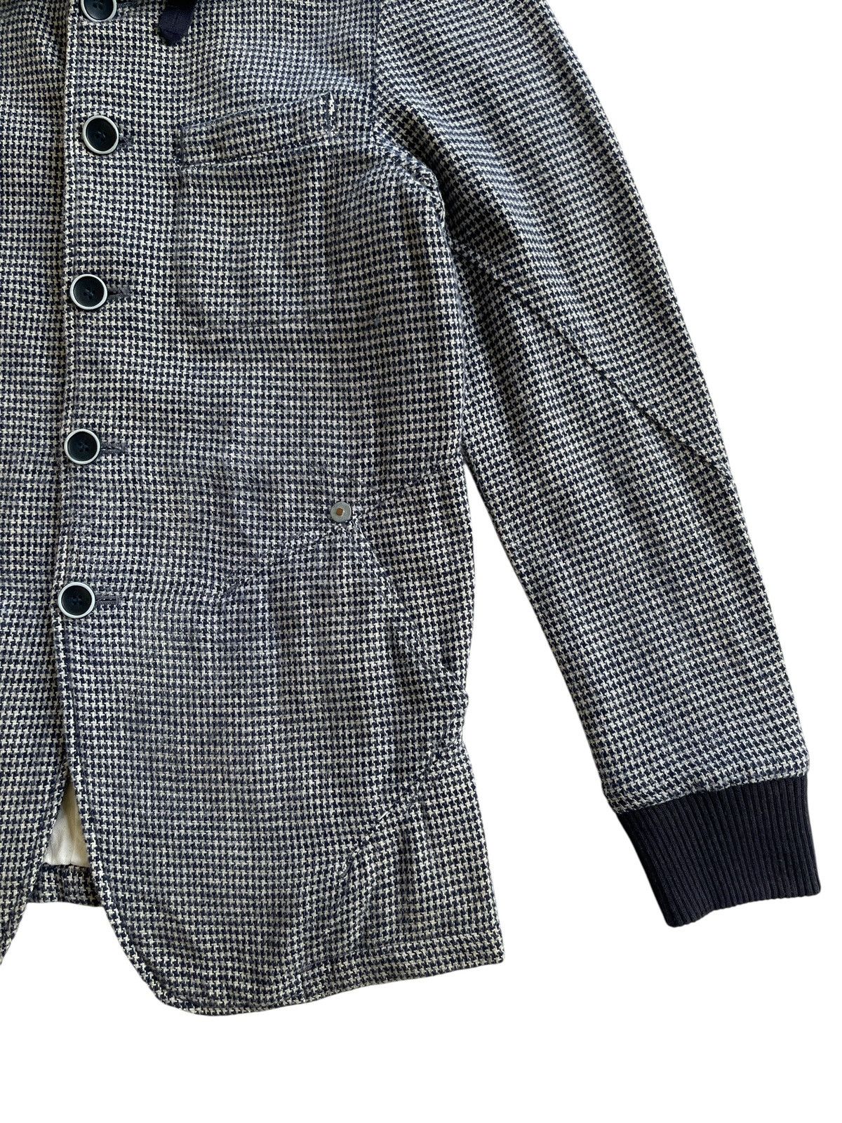 Marithe + Francois Girbaud MFG Short Coat Navy Houndstooth Jacket Size US M / EU 48-50 / 2 - 7 Thumbnail