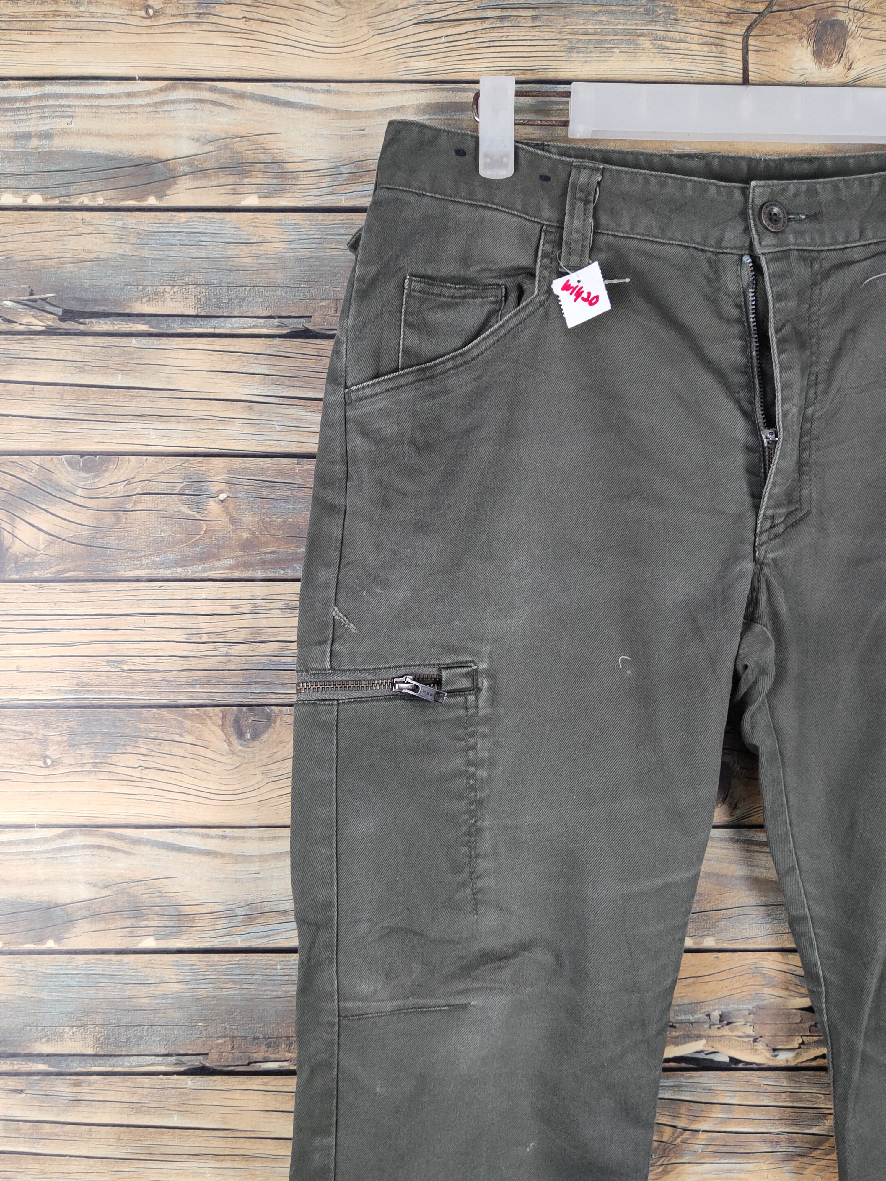 Japanese Brand Fine Assist Olive Multipocket Tactical Cargo Pants #W1420 Size US 32 / EU 48 - 3 Thumbnail