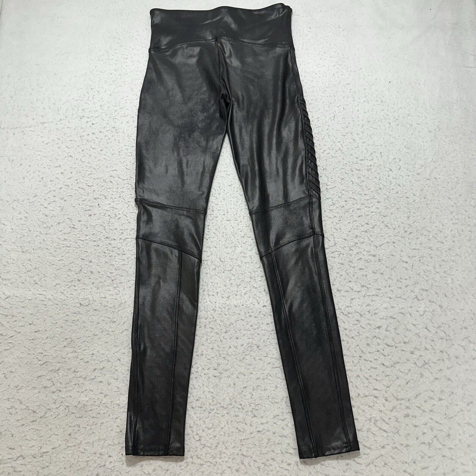 Spanx SPANX Medium Faux Leather High Waisted Moto Leggings Black Size 30" / US 8 / IT 44 - 6 Thumbnail