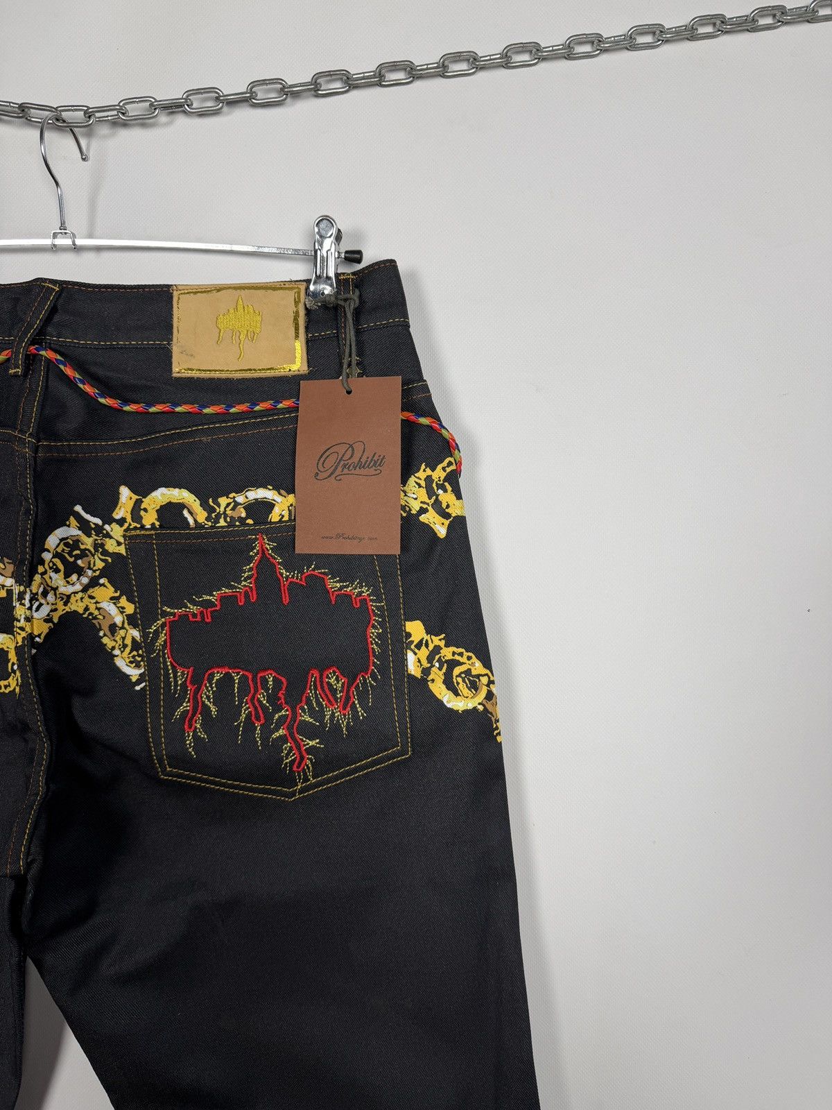 Other Prohibit Graphic Jeans Chain Print Denim Pants Y2K Size 36 Size US 36 / EU 52 - 12 Thumbnail