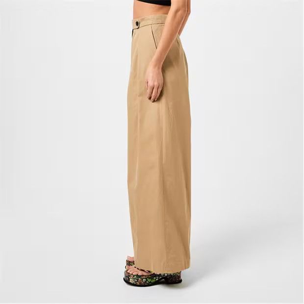 Dries Van Noten o1g2r1mq1024 Pleated Cotton Pant in Beige Size 27" / US 4 / IT 40 - 4 Thumbnail