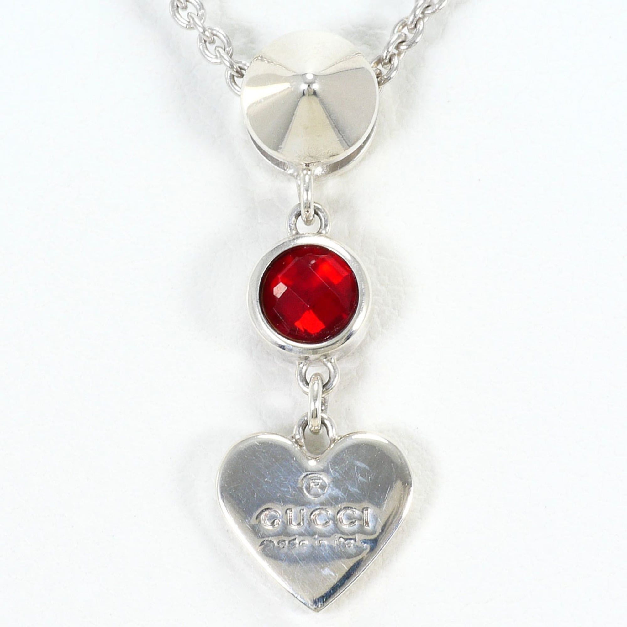 Gucci Gucci silver necklace with red topaz, total weight 6.4g, 41cm length, like new, free gift wrapping. Size ONE SIZE - 1 Thumbnail