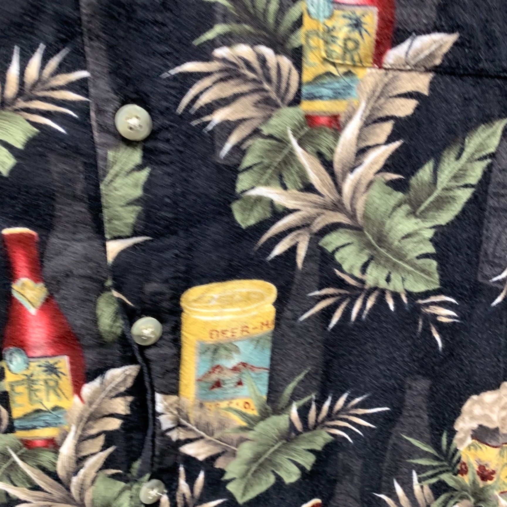 Pierre Cardin VINTAGE Pierre Cardin Shirt Mens Large Black Floral Palms Rayon Viscose Light Knit Casual Party/Travel Button-Up Short Sleeve Size US L / EU 52-54 / 3 - 6 Thumbnail