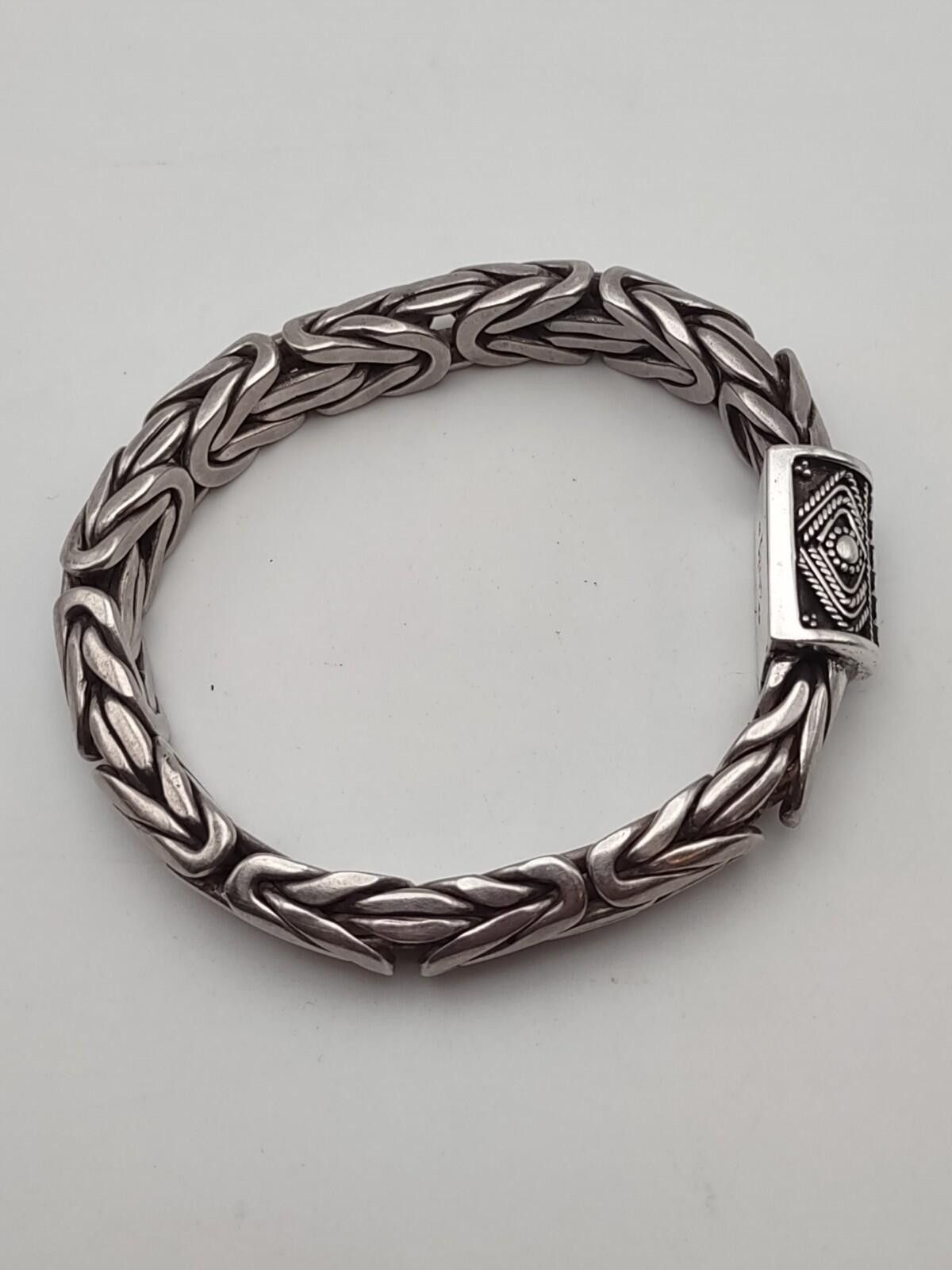 The Unbranded Brand Heavy 925 Sterling Byzantine King Chain Bracelet 9" 127 g Size ONE SIZE - 3 Thumbnail