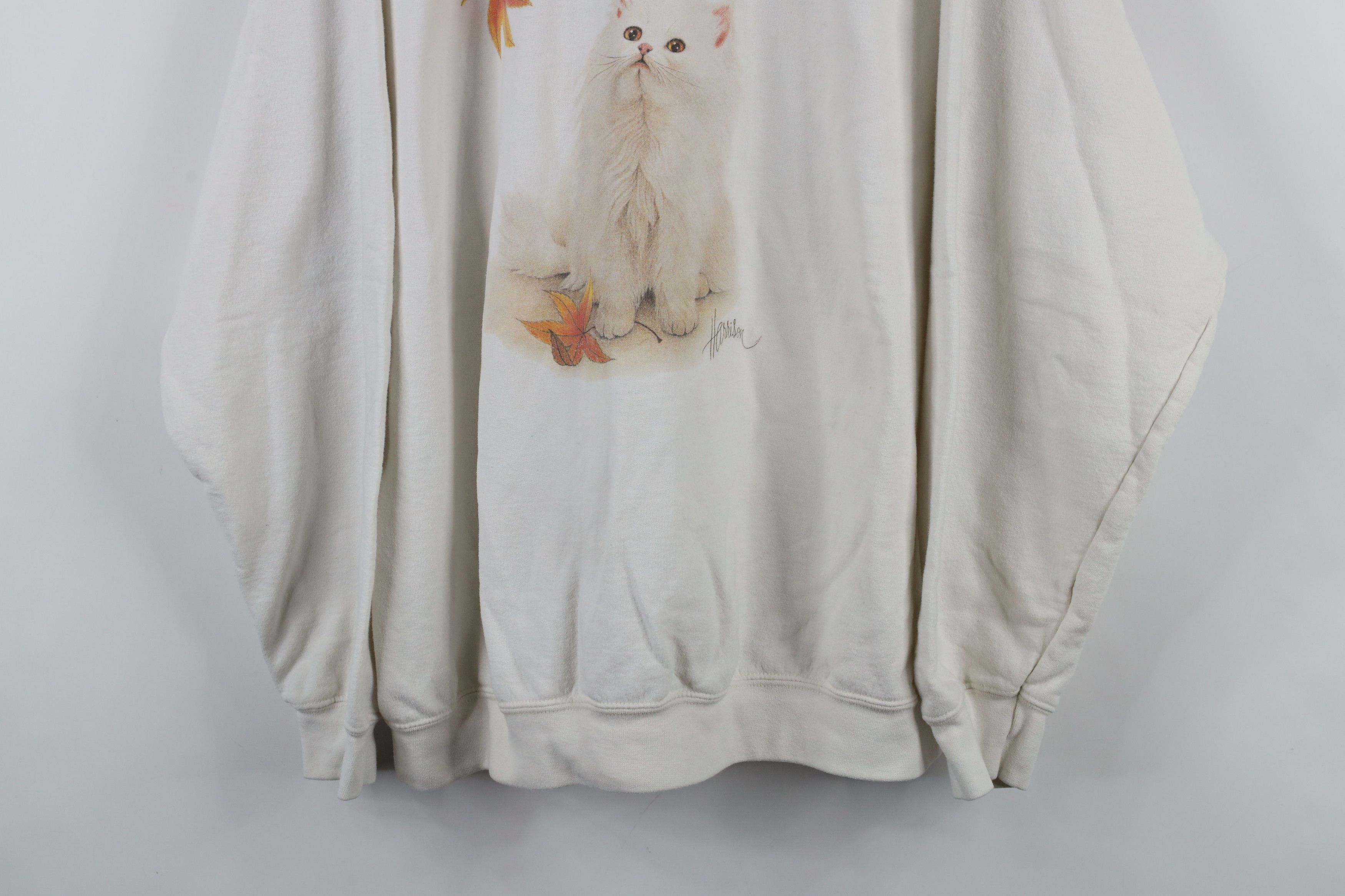 Vintage Vintage 90s Streetwear Nature Cat Kitten Cat Lady Sweatshirt Size XL / US 12-14 / IT 48-50 - 3 Thumbnail