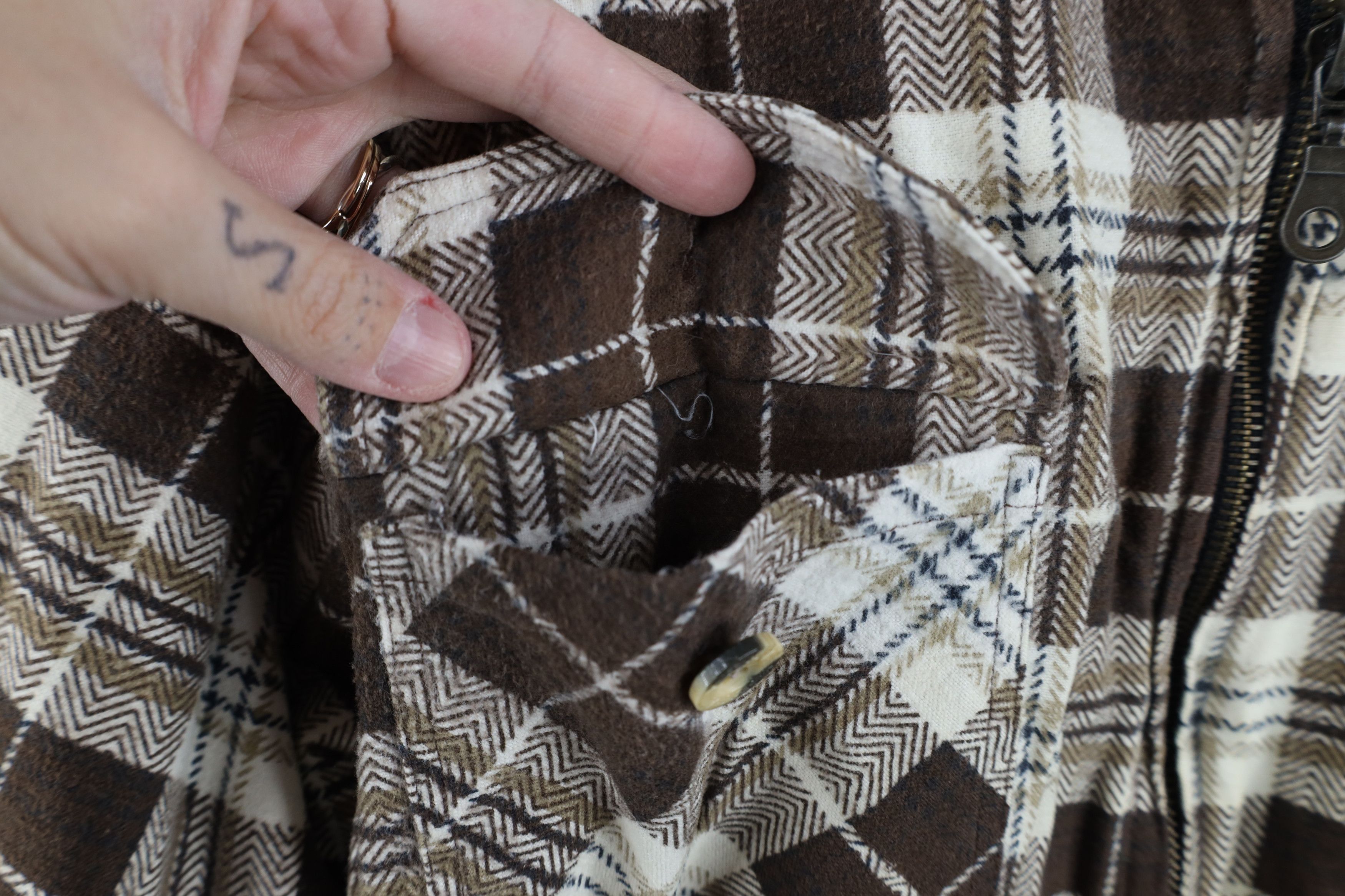 Vintage Vintage 90s Streetwear Knit Lined Flannel Shirt Jacket Size US L / EU 52-54 / 3 - 8 Thumbnail