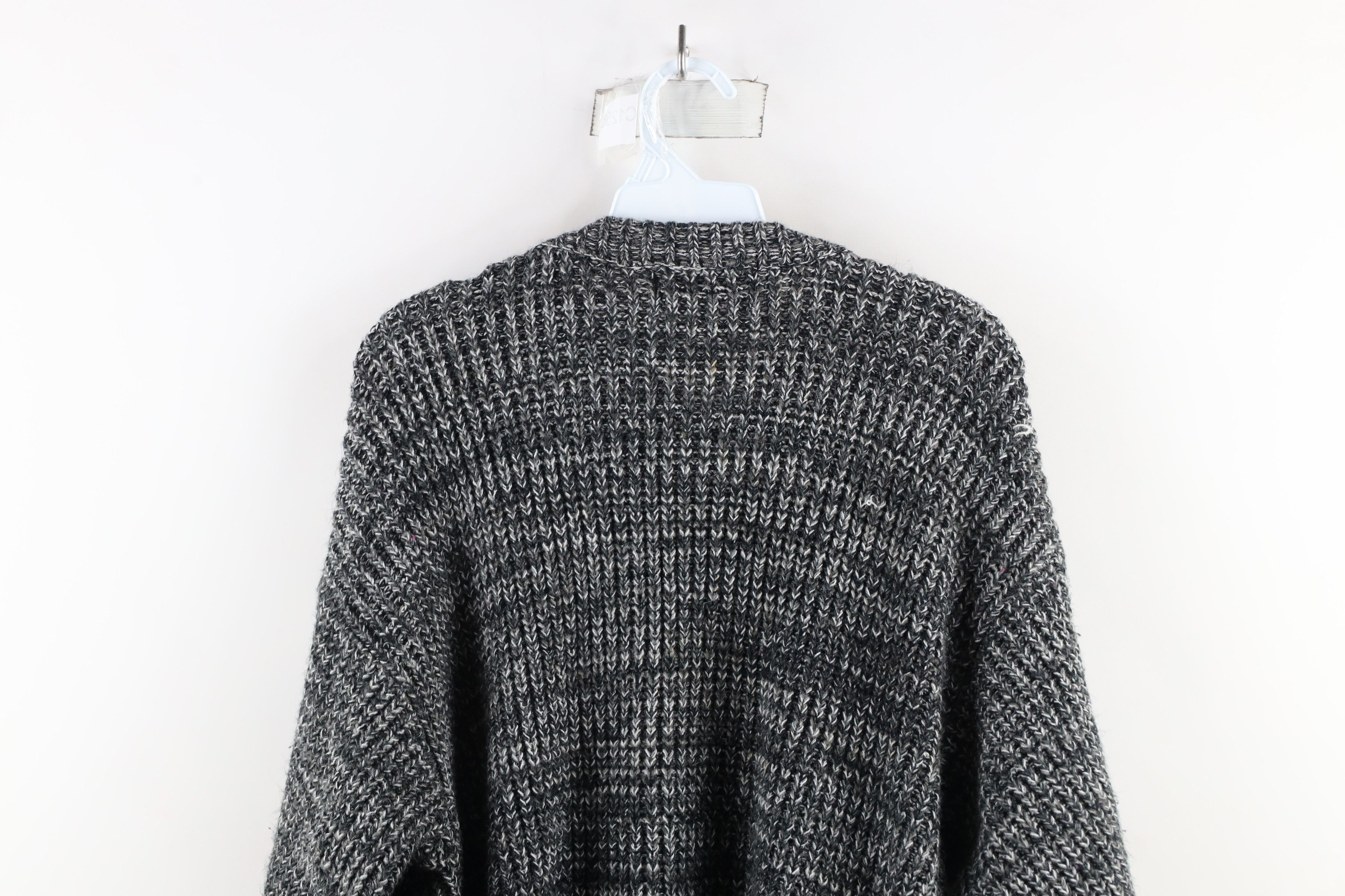 Vintage Vintage 90s Streetwear Ribbed Knit Sweater Heather Gray Size US XL / EU 56 / 4 - 7 Thumbnail