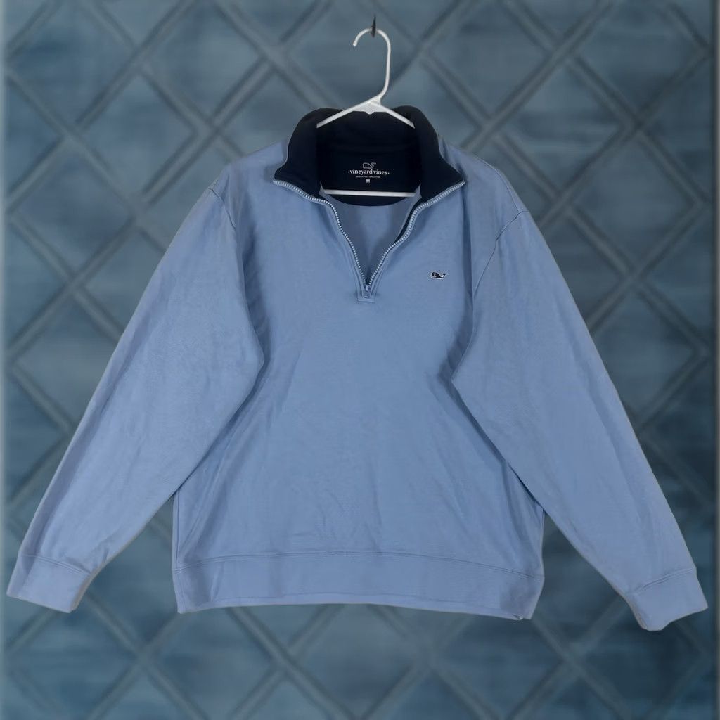 Vineyard Vines Vineyard Vines 1/4 Zip Pullover Mens M Blue Golf Casual Top Size US M / EU 48-50 / 2 - 1 Thumbnail