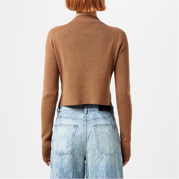 Amiri o1g2r1mq0824 Embroidered Cropped Jumpers in Camel Size L / US 10 / IT 46 - 5 Thumbnail
