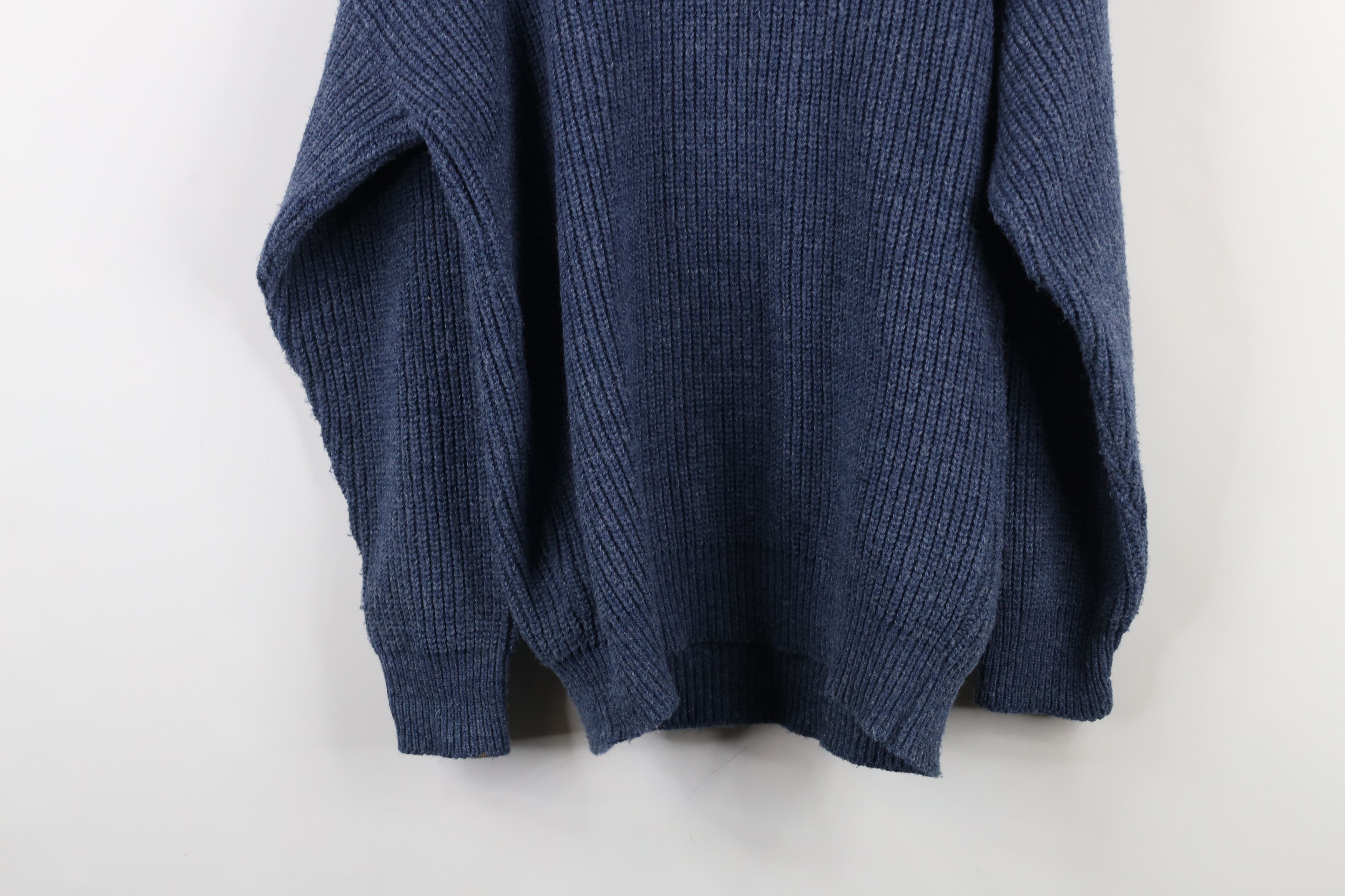 Vintage Vintage 90s Streetwear Chunky Ribbed Knit Sweater Blue USA Size US S / EU 44-46 / 1 - 10 Thumbnail