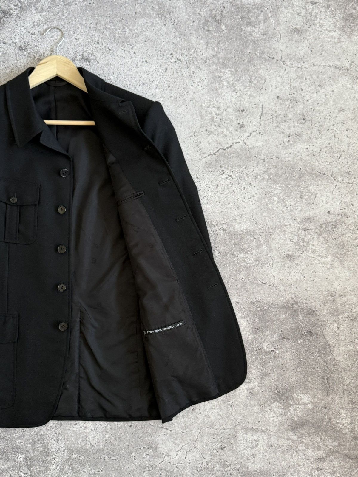 Francesco Smalto Vintage Francesco Smalto Paris Tailored Wool Safari Jacket Size 50R - 3 Thumbnail